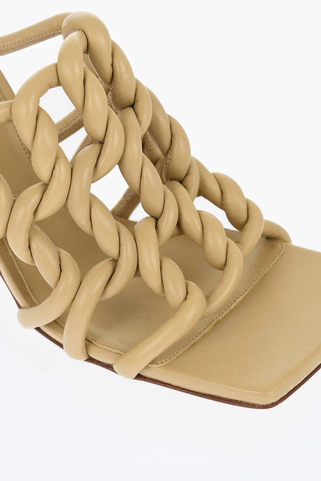 Bottega Veneta og1mm0426 Woven Leather Sandals in Beige Size US 6 / IT 36 - 4 Thumbnail