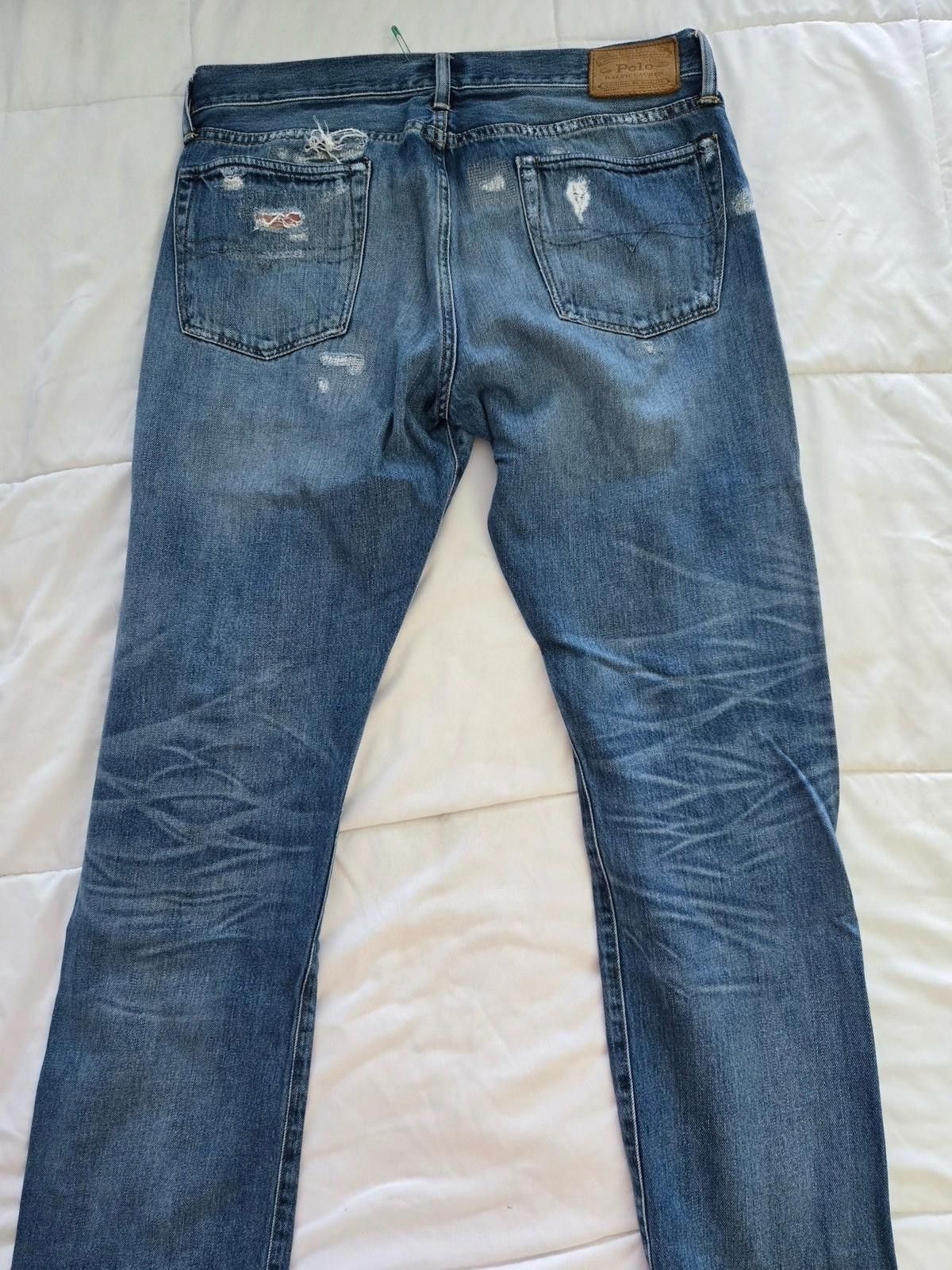 Polo Ralph Lauren Polo Ralph Lauren Slim Patch Distress Denim Jeans 31/30 Size US 31 - 4 Thumbnail