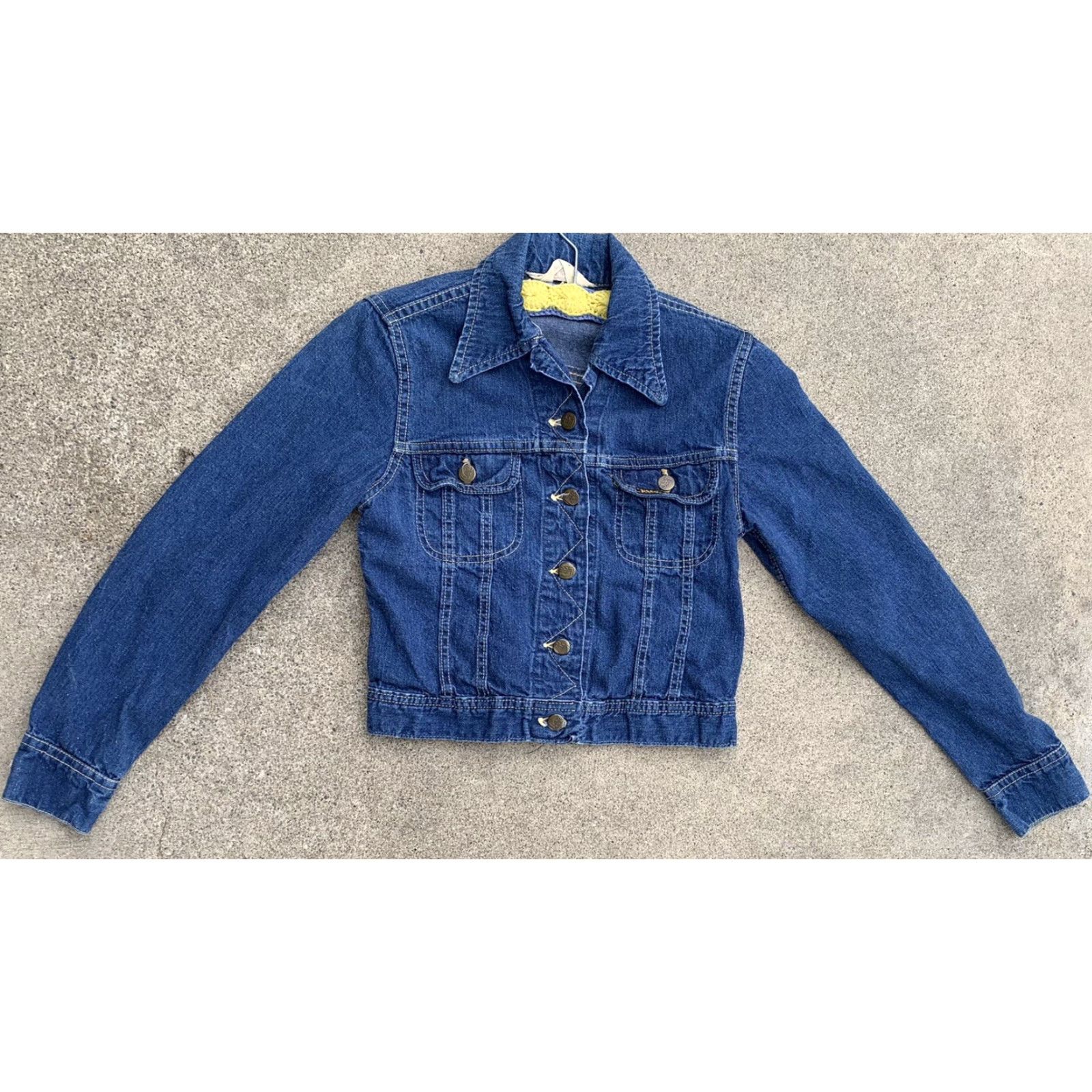 Lee VINTAGE Lee Jacket Denim Blue Rockabilly Jeans Jacket Made in USA Size 8 Womens Size 30" / US 8 / IT 44 - 7 Thumbnail