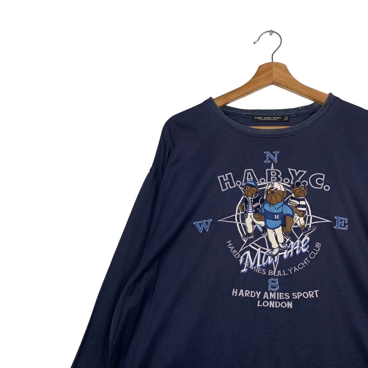 Hardy Amies HARRY AMIES Bull Yacht Club Embroidery Logo LS Tee 2344-C105 Size US L / EU 52-54 / 3 - 6 Thumbnail