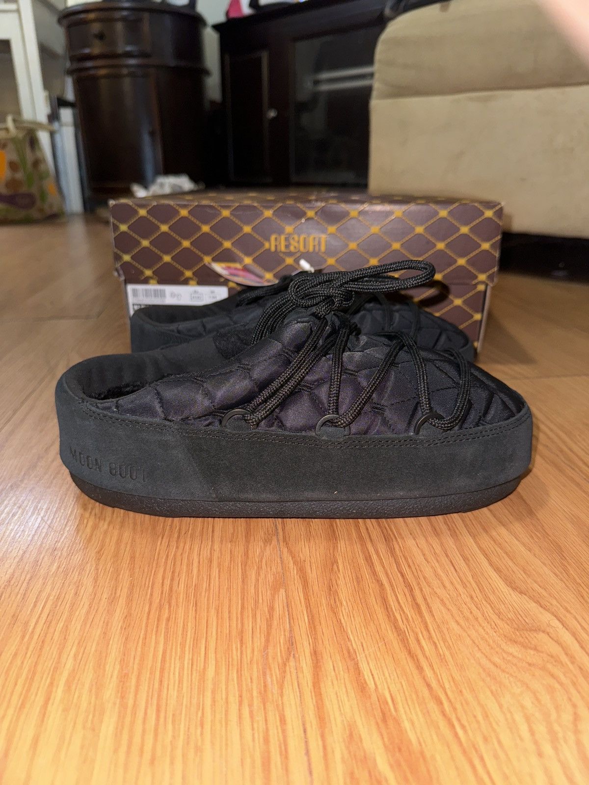 Moon Boot Black mule quilted Size US 9 / IT 39 - 3 Thumbnail