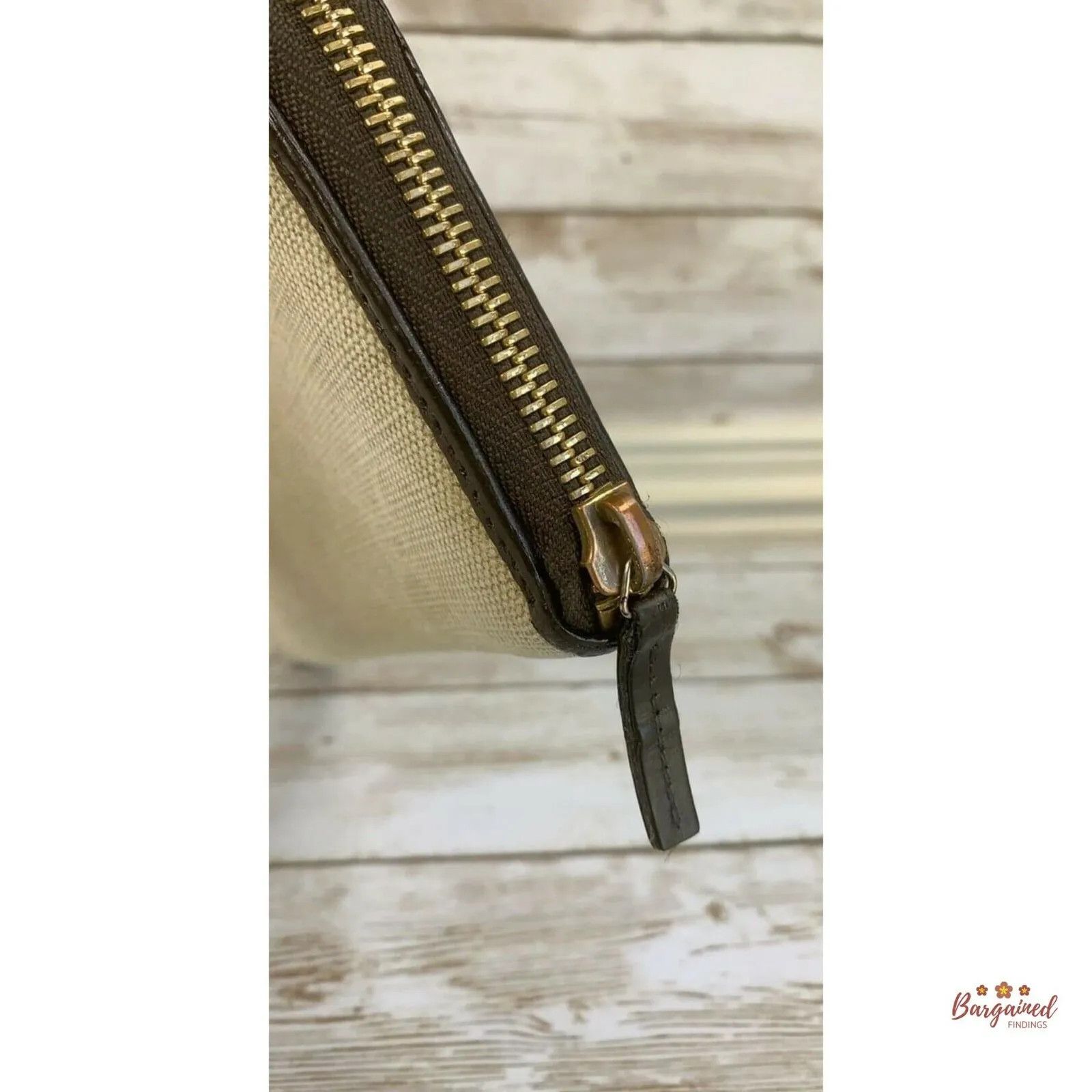 Gucci GUCCI GG Beige Canvas Brown Leather Zippy Long Wallet Size ONE SIZE - 8 Thumbnail