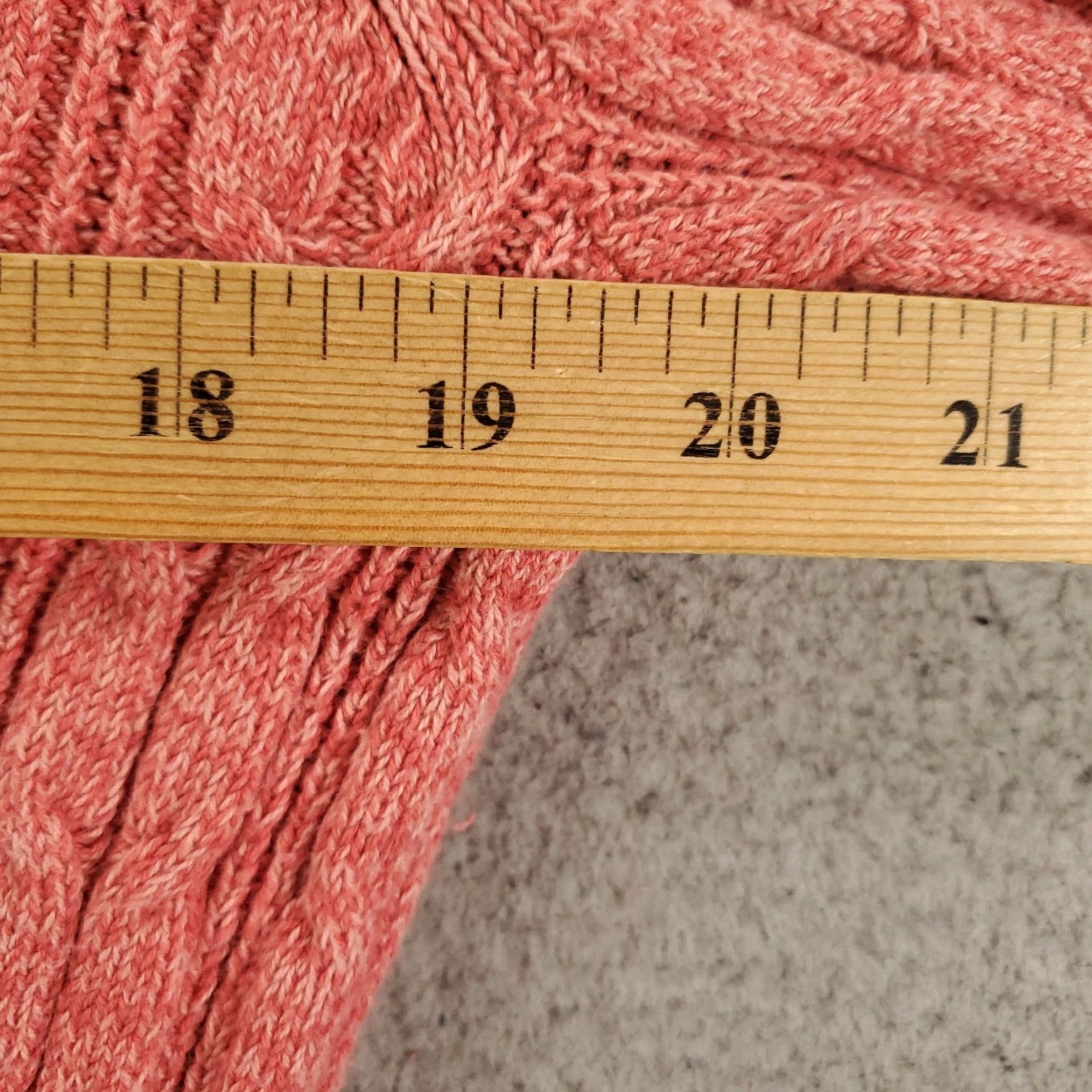 Vintage Womens Cable Knit Pullover Sweater Size XL Pink Orange St. John's Bay Cotton Nylon Knit Round Neck Long Sleeve Casual/Winter/Fall/Spring Womens Size XL / US 12-14 / IT 48-50 - 4 Thumbnail
