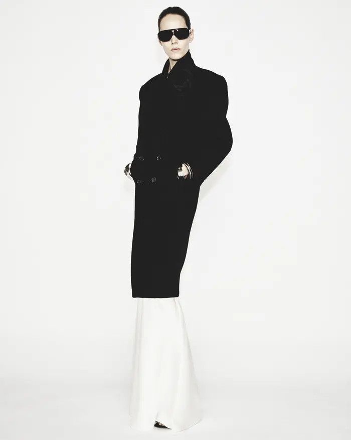 Saint Laurent Paris o1bcso1str0325 Double Breasted Coat In Cashmere in Black Size XL / US 12-14 / IT 48-50 - 3 Thumbnail