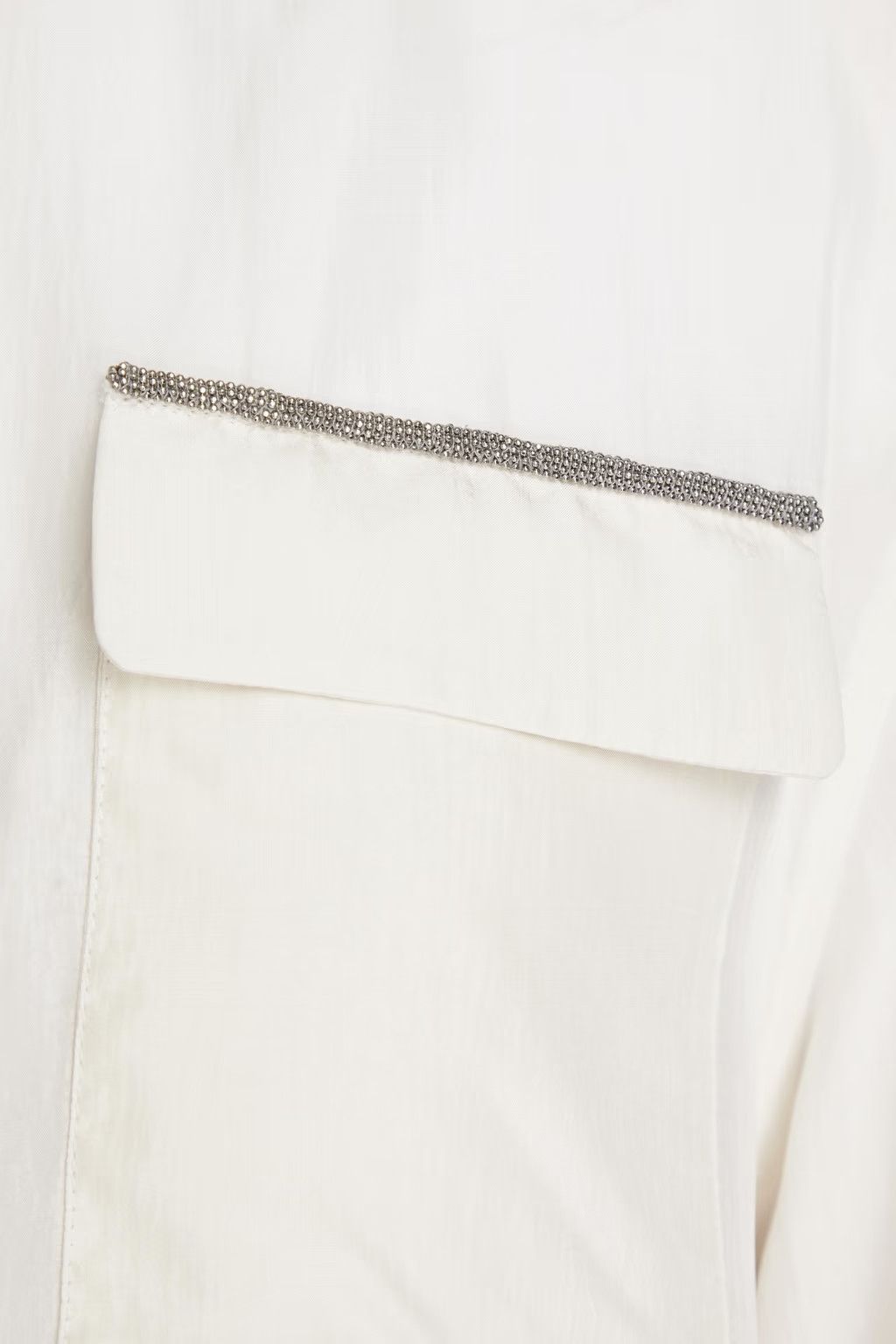 Brunello Cucinelli o1y0725 Silk Shirt in Ivory Size XS / US 0-2 / IT 36-38 - 4 Thumbnail