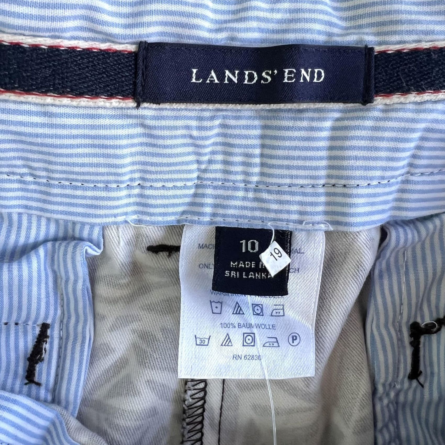 Lands' End Lands End Womens Pants 10 Brown White Leaf Print Crop Chino 100% Cotton Size 32" / US 10 / IT 46 - 6 Thumbnail