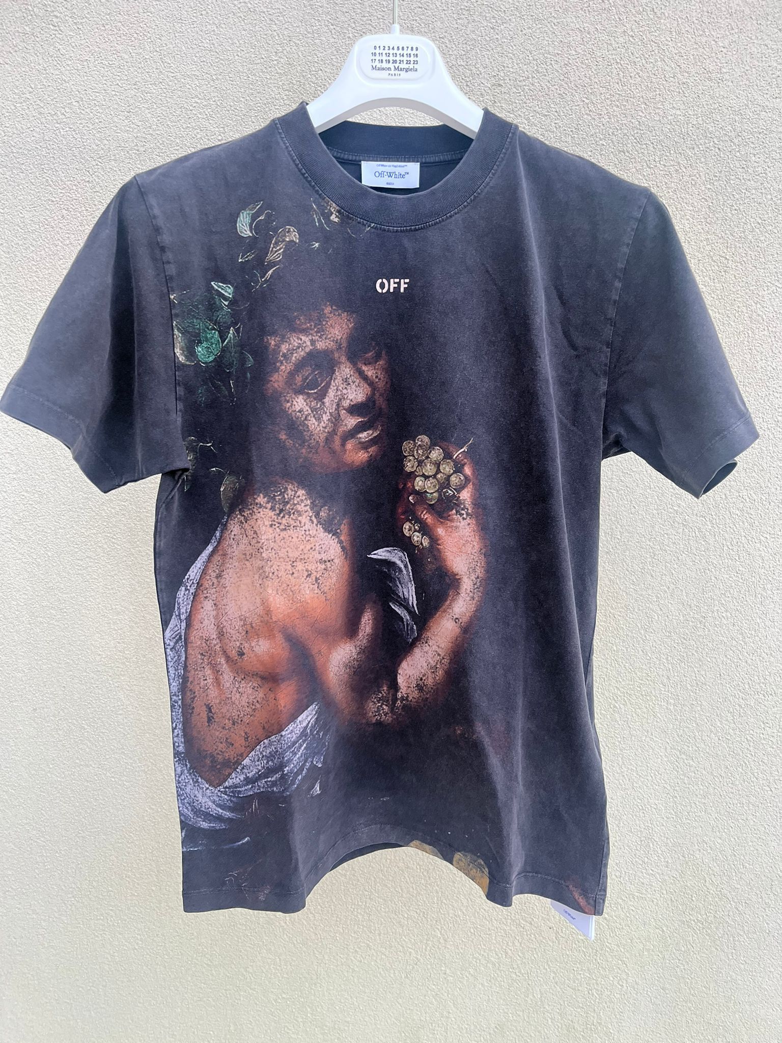 Pre-owned Off-white Bacchus Slim Ss Tee In Black