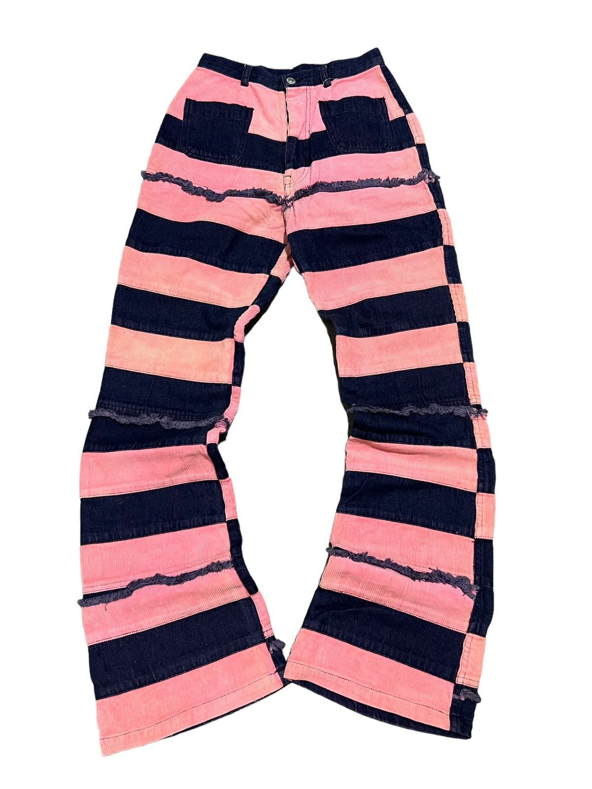 image of Beauty Beast x Hysteric Glamour 90’S Pink Hagi Denim Flared Hysteric Glamour Style in Black/Pink, W