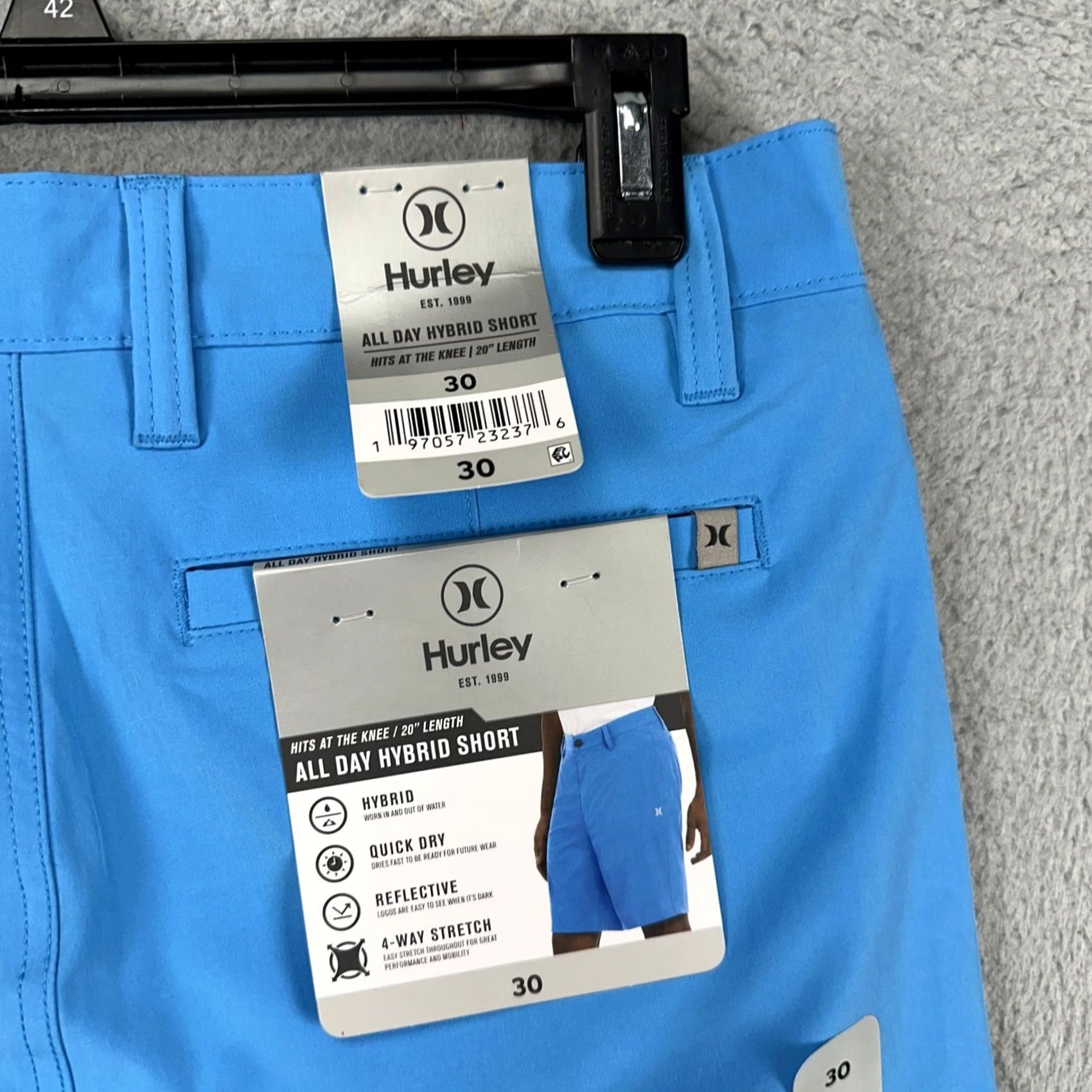 Hurley Hurley Mens All Day Hybrid Shorts 30 Blue Chino Performance Tech Stretch NEW Size US 30 / EU 46 - 2 Thumbnail