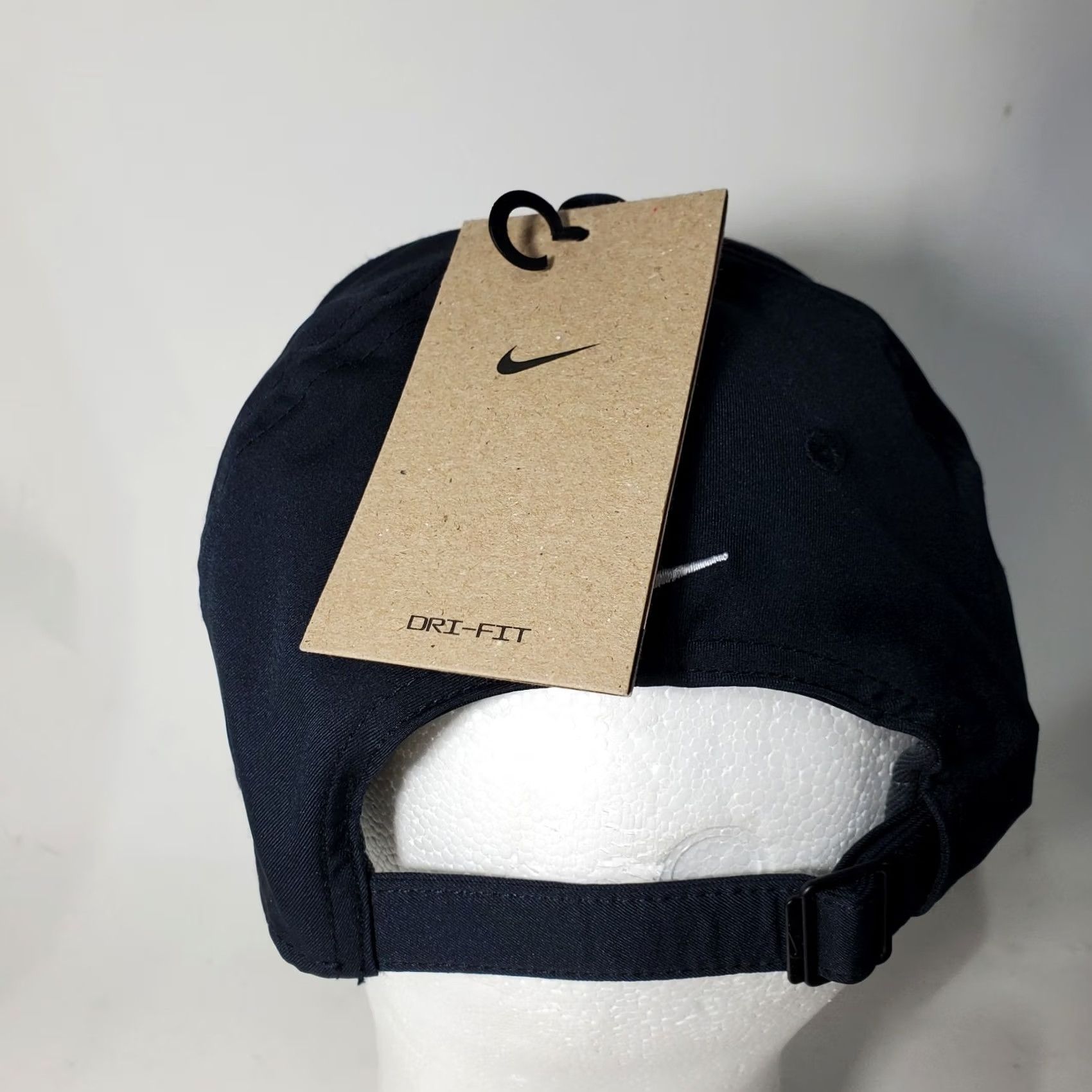 Nike Nike Club Cap Blue White Swoosh Hat Adult M/L Black Patch Strapback Size ONE SIZE - 5 Thumbnail