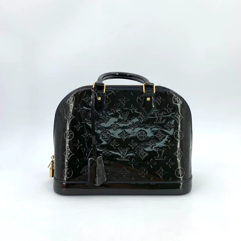 Louis Vuitton Louis Vuitton Black lacquer logo presbyopic embossed handb Size ONE SIZE - 1 Thumbnail