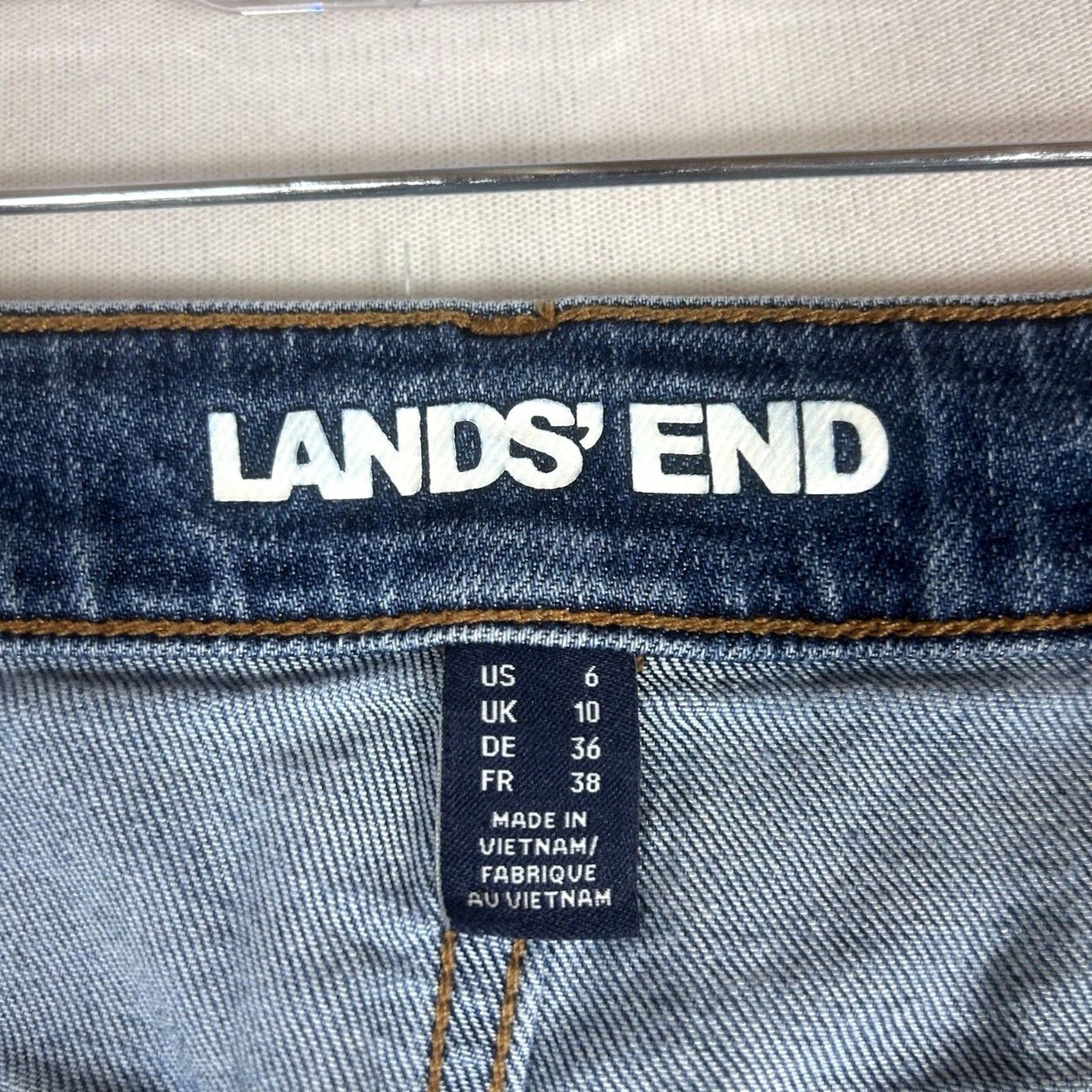 Lands' End Lands' End Mid Rise Curvy Skinny Jeans Womens Size 6 Medium Wash Denim Blue Jeans Size 28" / US 6 / IT 42 - 3 Thumbnail
