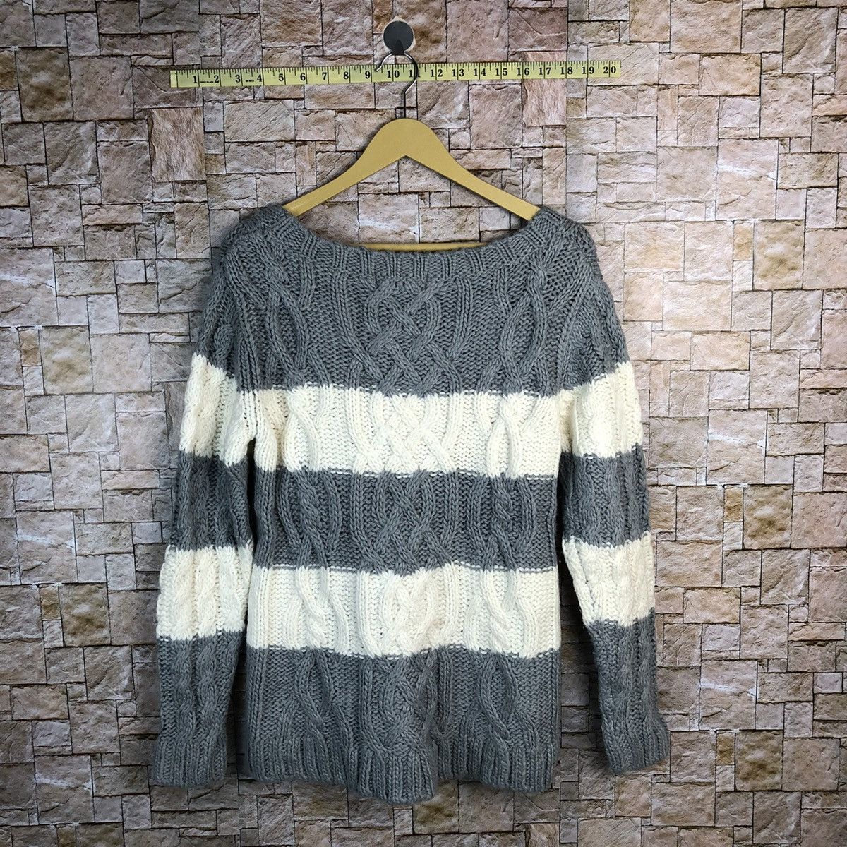 Homespun Knitwear Letter White Grey Knitwear #A393 Size M / US 6-8 / IT 42-44 - 14 Thumbnail
