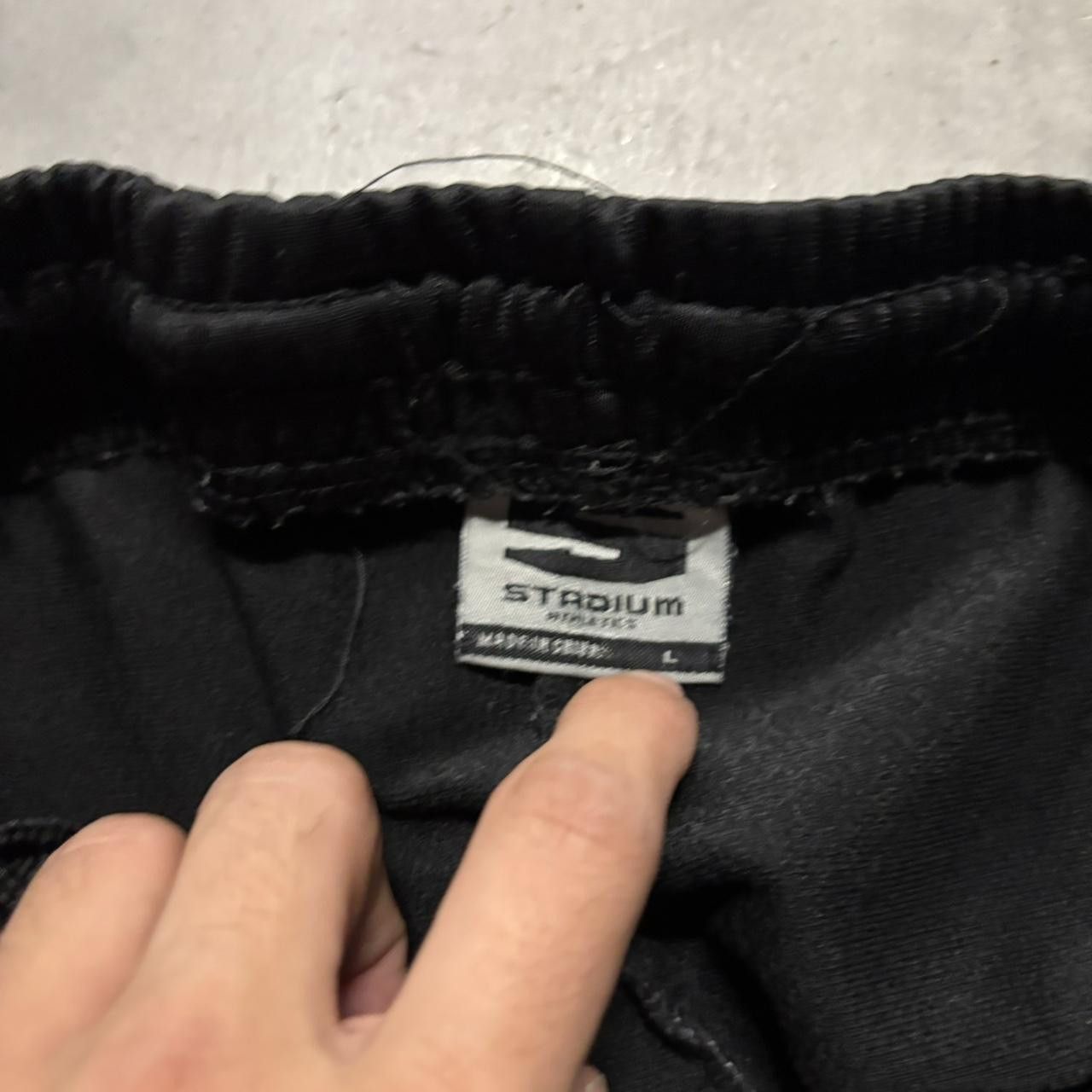 Japanese Brand × Vintage Crazy Vintage Y2K/2000s Baggy Black FSU Striped Track Pants! Size US 32 / EU 48 - 8 Thumbnail