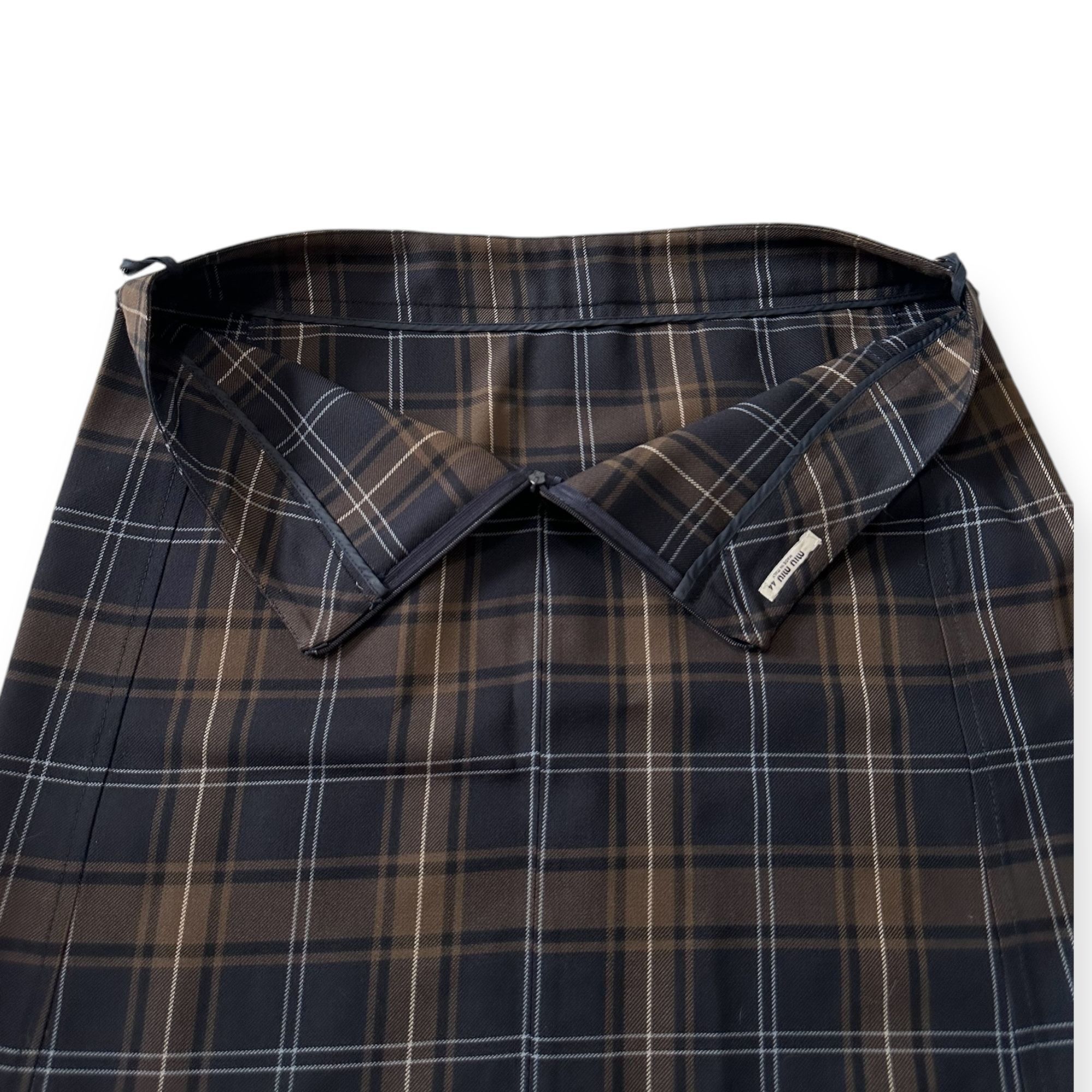 Miu Miu Miu Miu Tartan Wool A-Line Skirt Size 44 Size 30" / US 8 / IT 44 - 7 Thumbnail