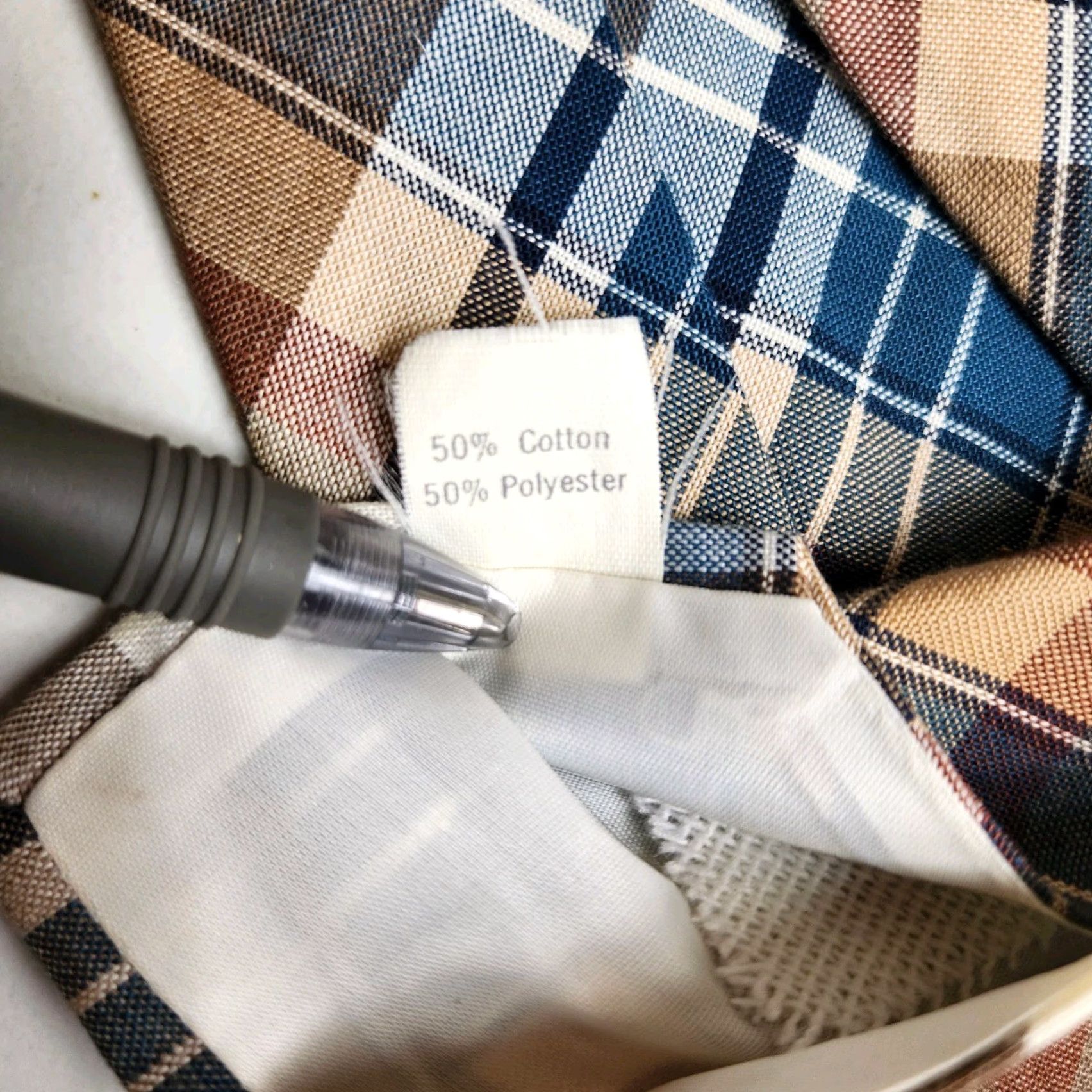 Pendleton VINTAGE Pendleton Tie Men Classic Width Cotton/Polyester Plaid Blue/Brown 56" 3" Pen West Academia Designed Size ONE SIZE - 4 Thumbnail