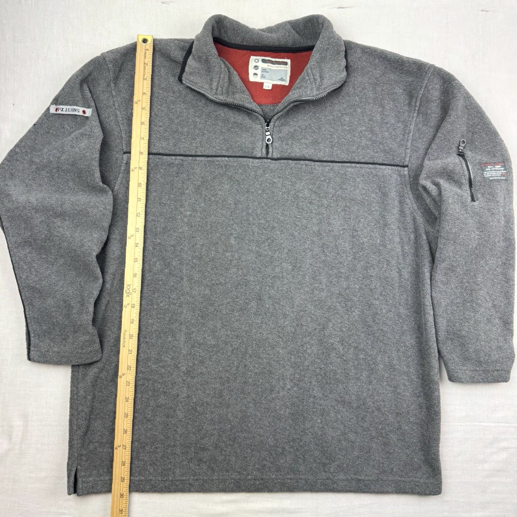 Point Zero VINTAGE Point Zero Fleece Jacket Quarter Zip Adult Large Gray Pockets 90s Y2K Punk Mens Size US L / EU 52-54 / 3 - 5 Thumbnail