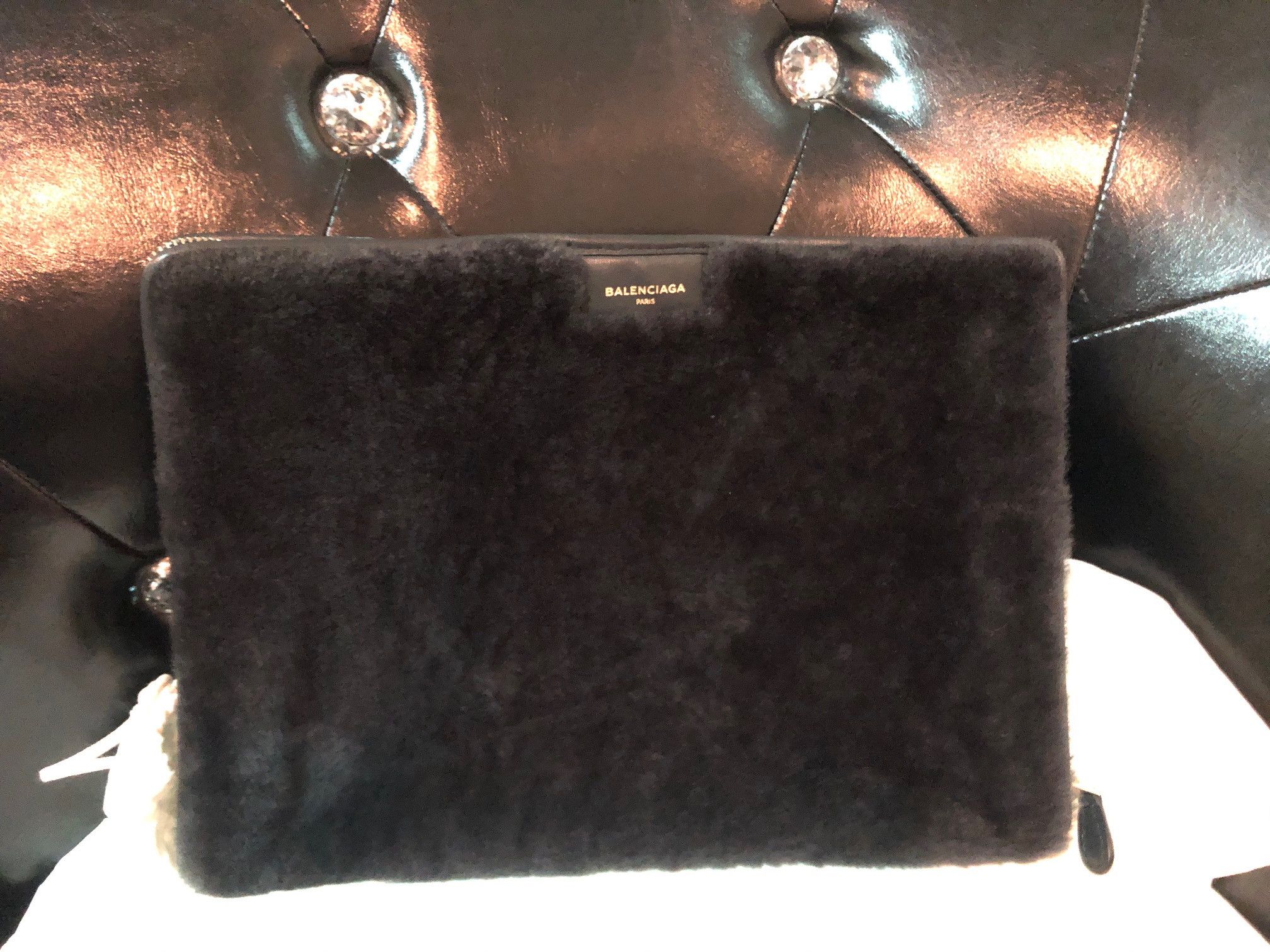 Balenciaga Balenciaga Bazar Shearling Pouch Size ONE SIZE - 2 Thumbnail