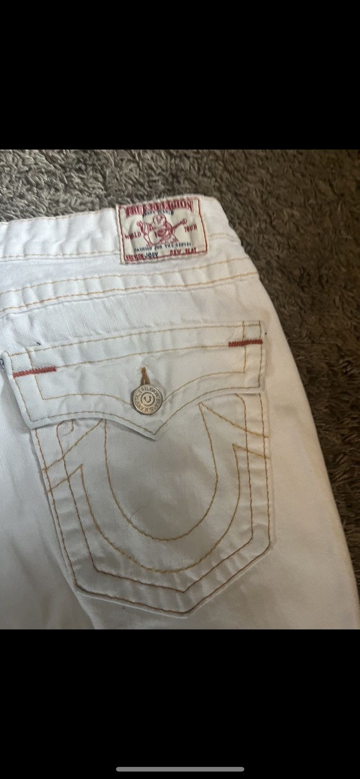 Image of Flared Vintage True Religion Jeans in White, Men's (Size 31)