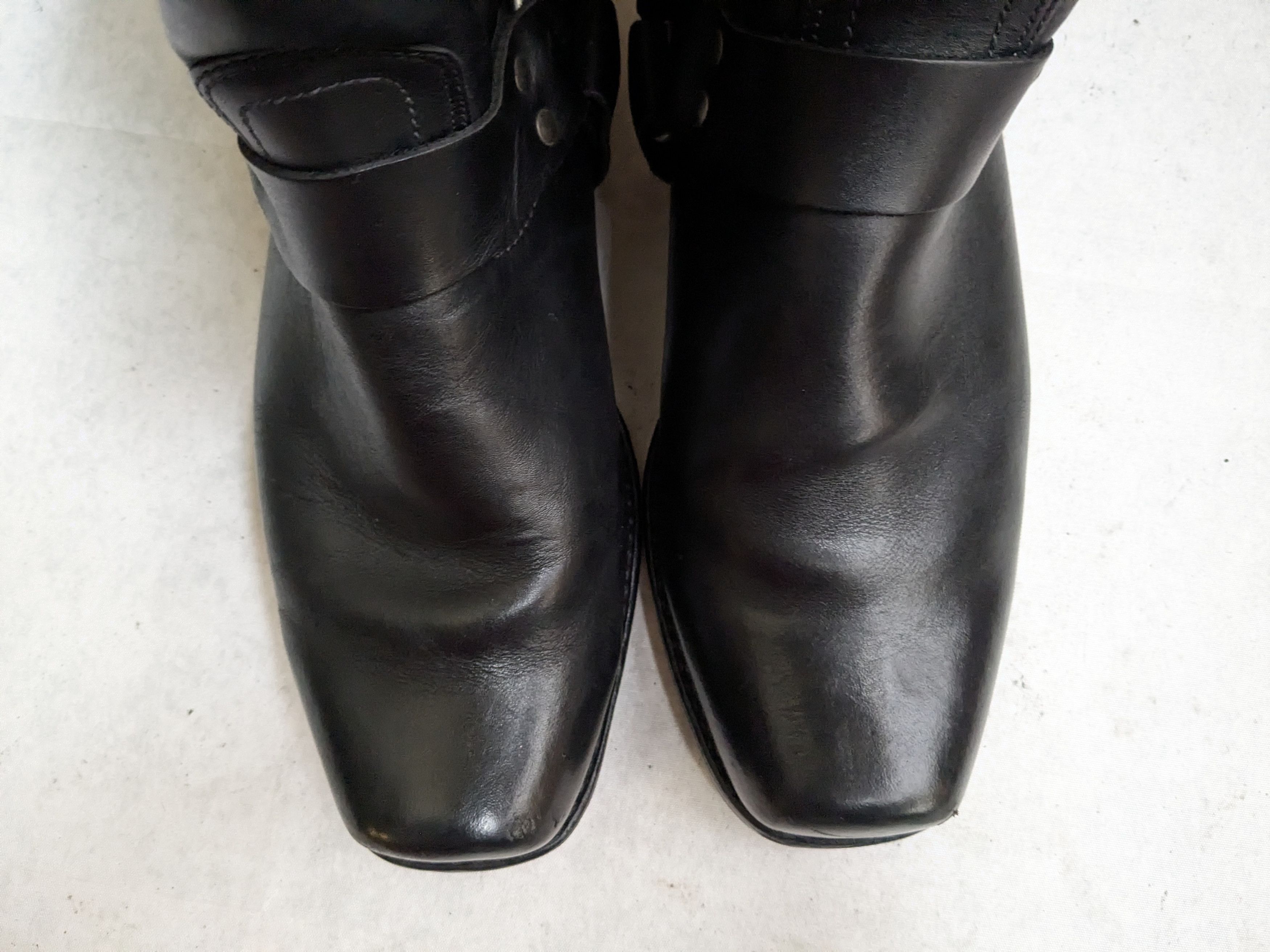 Frye Frye Harness Boots Black Leather 13 M Buckle Strap Size US 13 / EU 46 - 3 Thumbnail