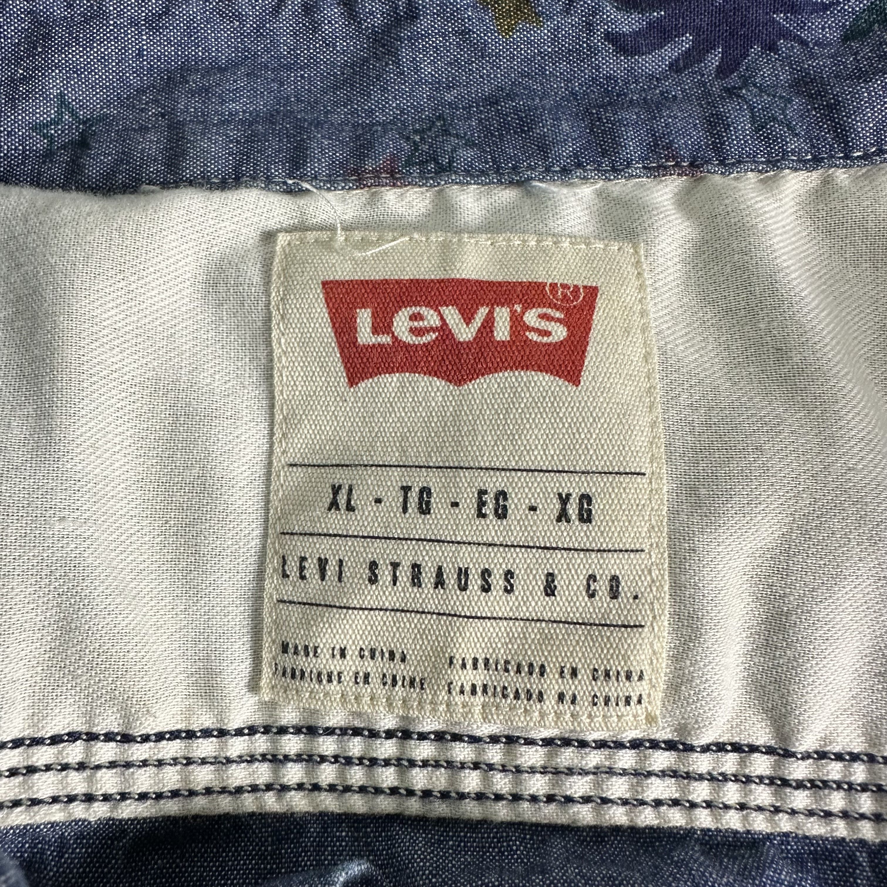 Levi's 🔥RARE🔥Vintage Levis Palm Art All Print L/S Button Up Shirt Size US XL / EU 56 / 4 - 5 Thumbnail