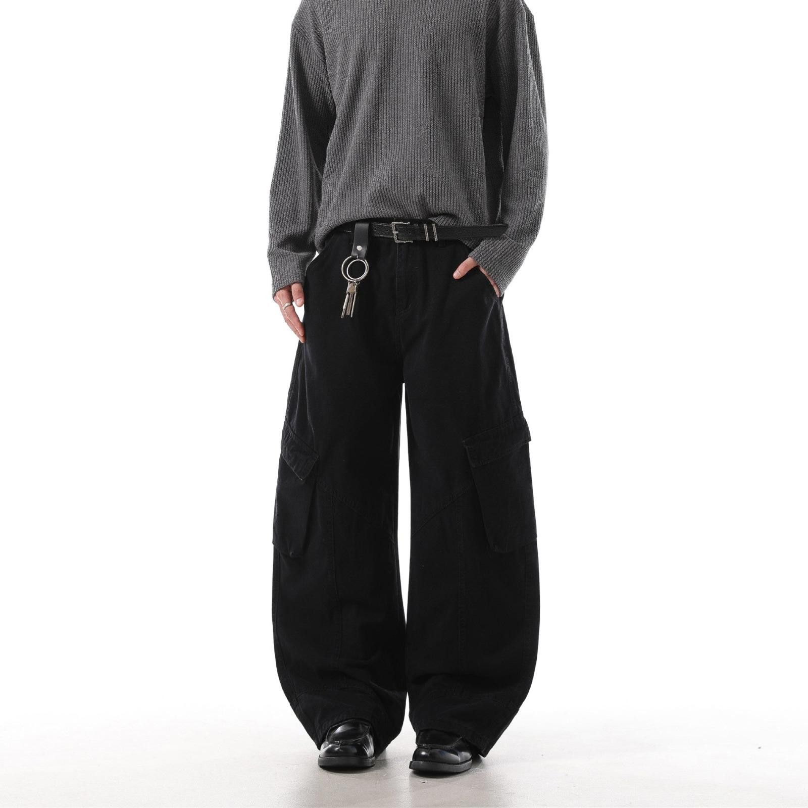 Vintage Wide Leg Cargo Pants for Men, Baggy Fit Utility Pants Size US 32 / EU 48 - 6 Thumbnail