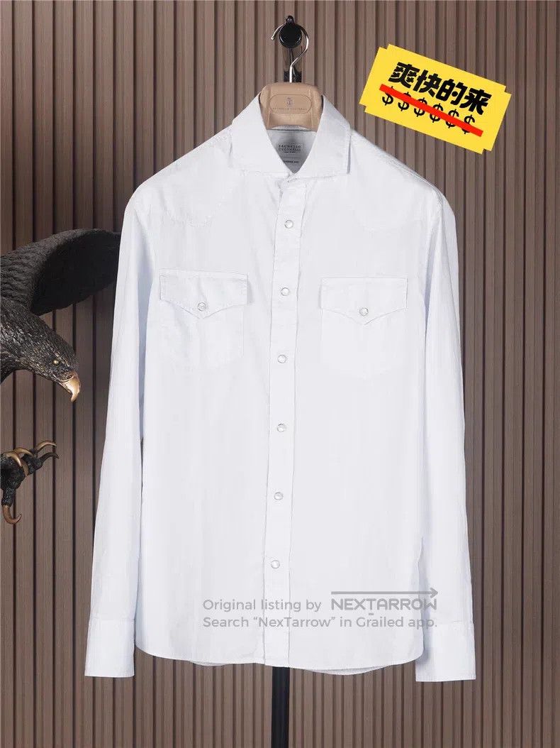 Brunello Cucinelli Brunello Cucinelli size 39 Jade Button Western Shirt Size US XS / EU 42 / 0 - 1 Thumbnail