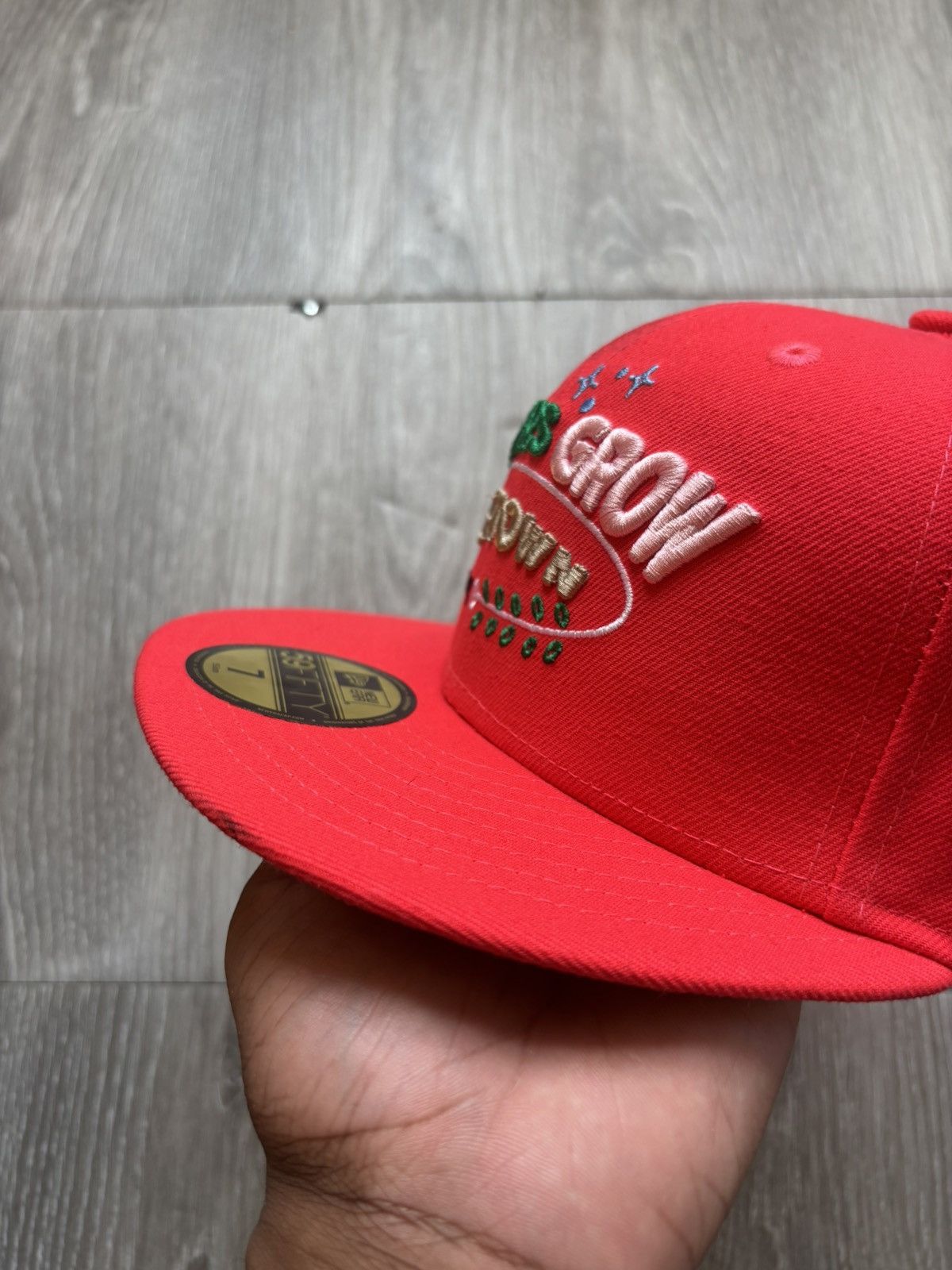 New Era Jae Tip Pink New Era Fitted Hat Uptown Grows Flowers Size ONE SIZE - 9 Thumbnail