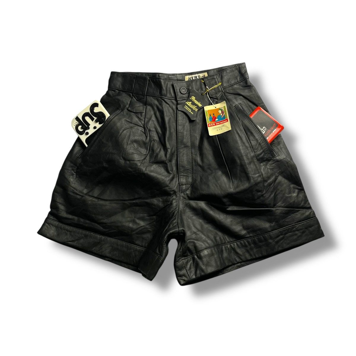 Genuine Leather BRAND NEW OLD STOCK COWHDE GENUINE LEATHER SHORTS Size 24" / US 00 / IT 34 - 1 Thumbnail