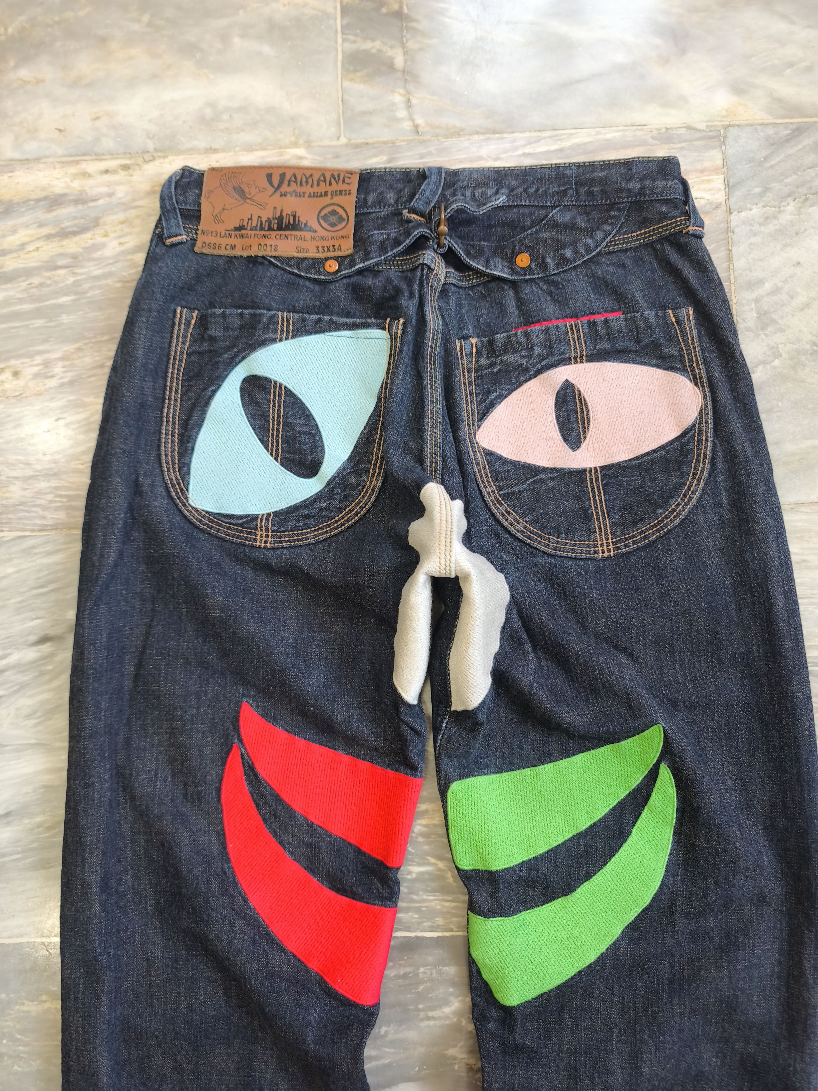 Evisu Rare Evisu Yamane Picasso Embroidery Selvedge Denim Size US 33 - 2 Thumbnail