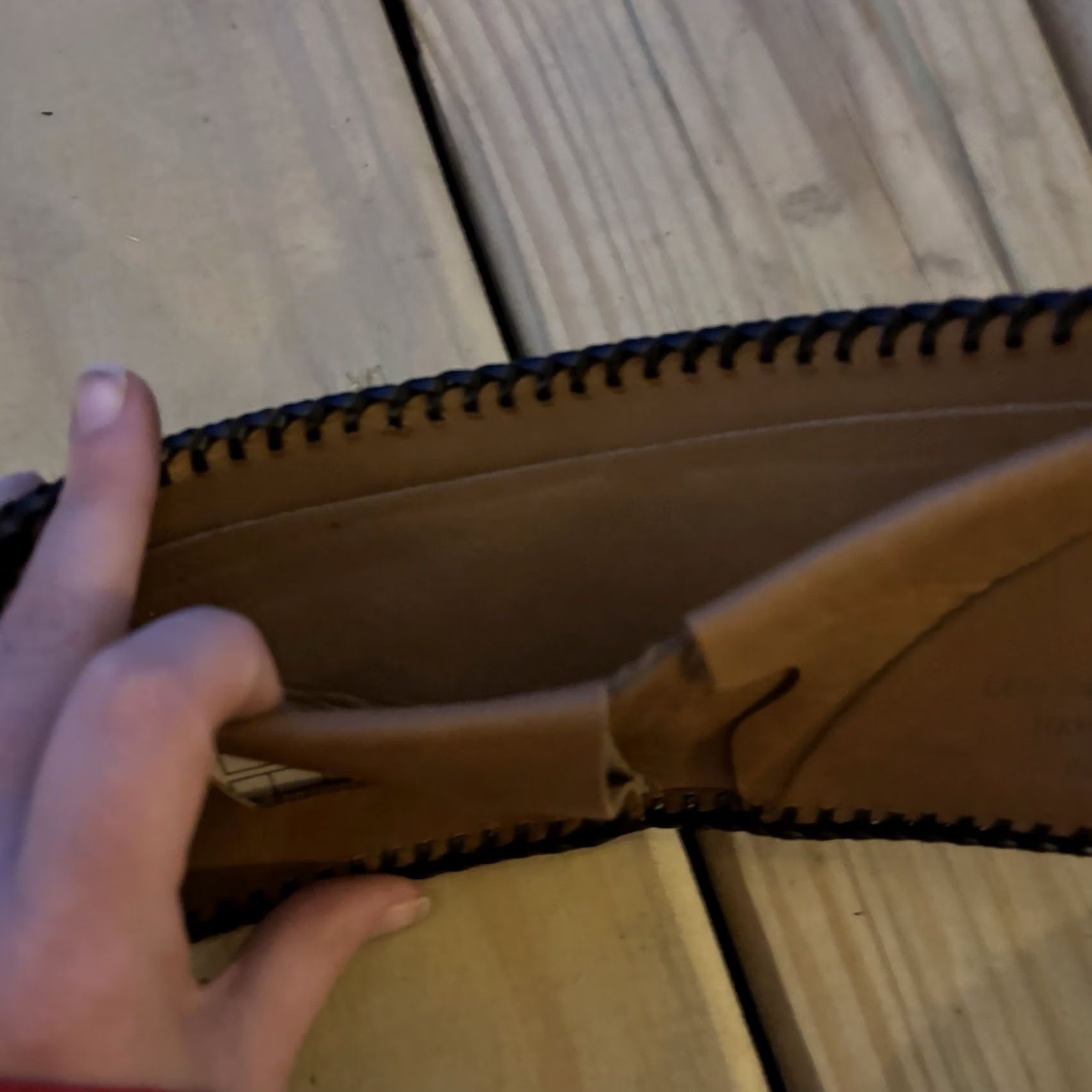 Vintage VINTAGE Handmade Leather Wallet 4WD Truck Bi Fold USA Made Brown Leather Men Wallet Pattern: Solid 9x4 in Laced Size ONE SIZE - 5 Thumbnail