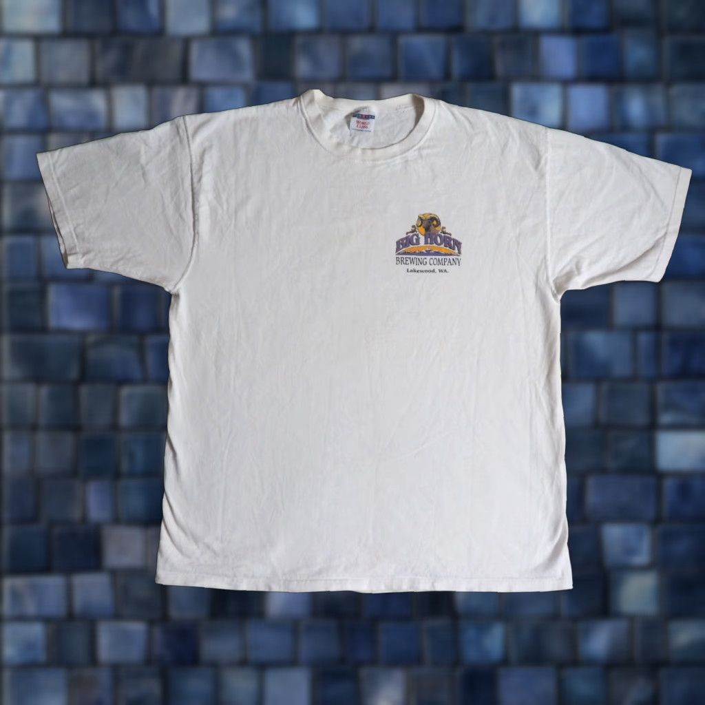 Jerzees VTG 90s Jerzees Bighorn Hefeweizen Beer Ale WA Promo White Tee T-Shirt Mens XL Size US XL / EU 56 / 4 - 1 Thumbnail