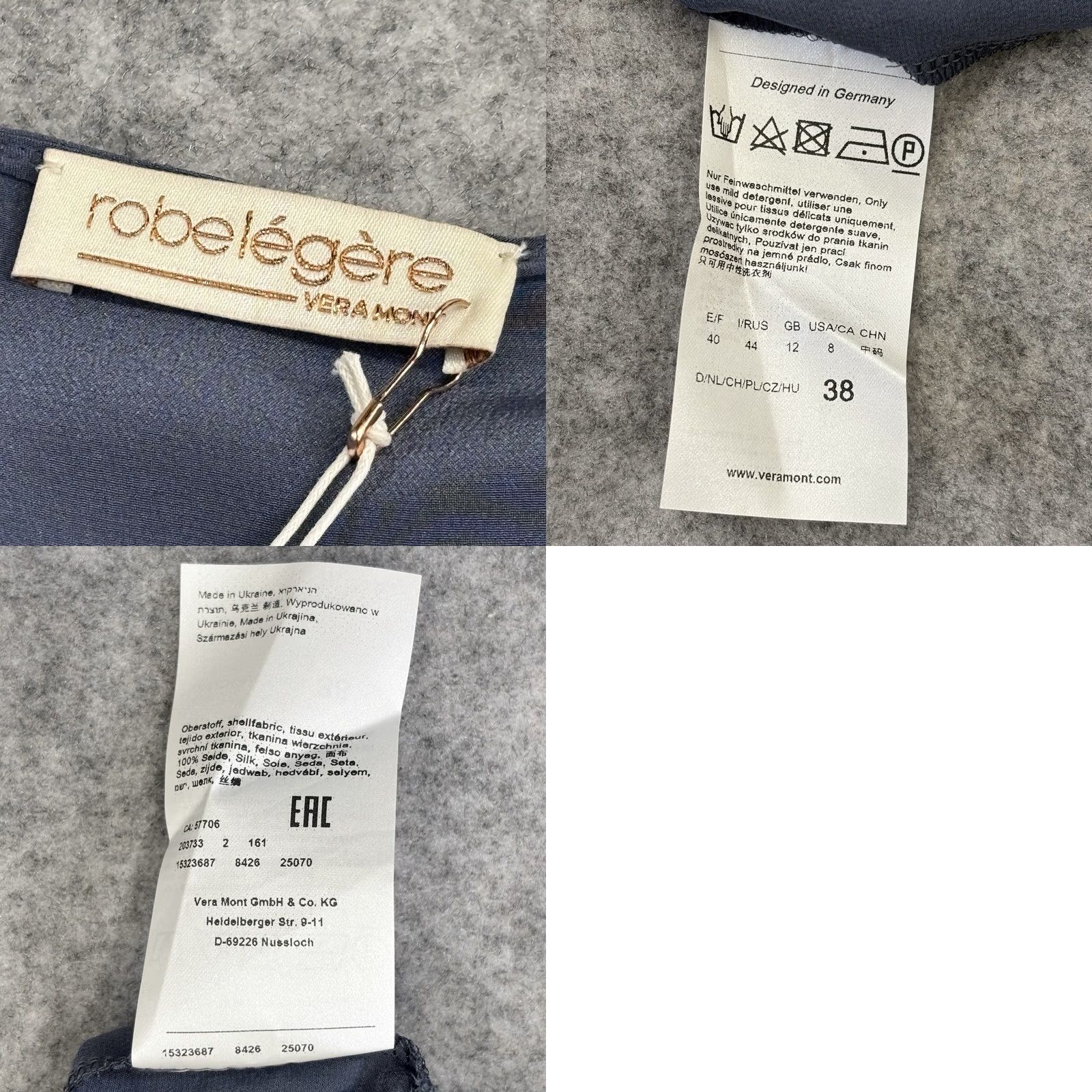Vintage Robelegere Vera Mont 100% Silk Cardigan UK12 Open Front Lightweight Thin Size XL / US 12-14 / IT 48-50 - 8 Thumbnail
