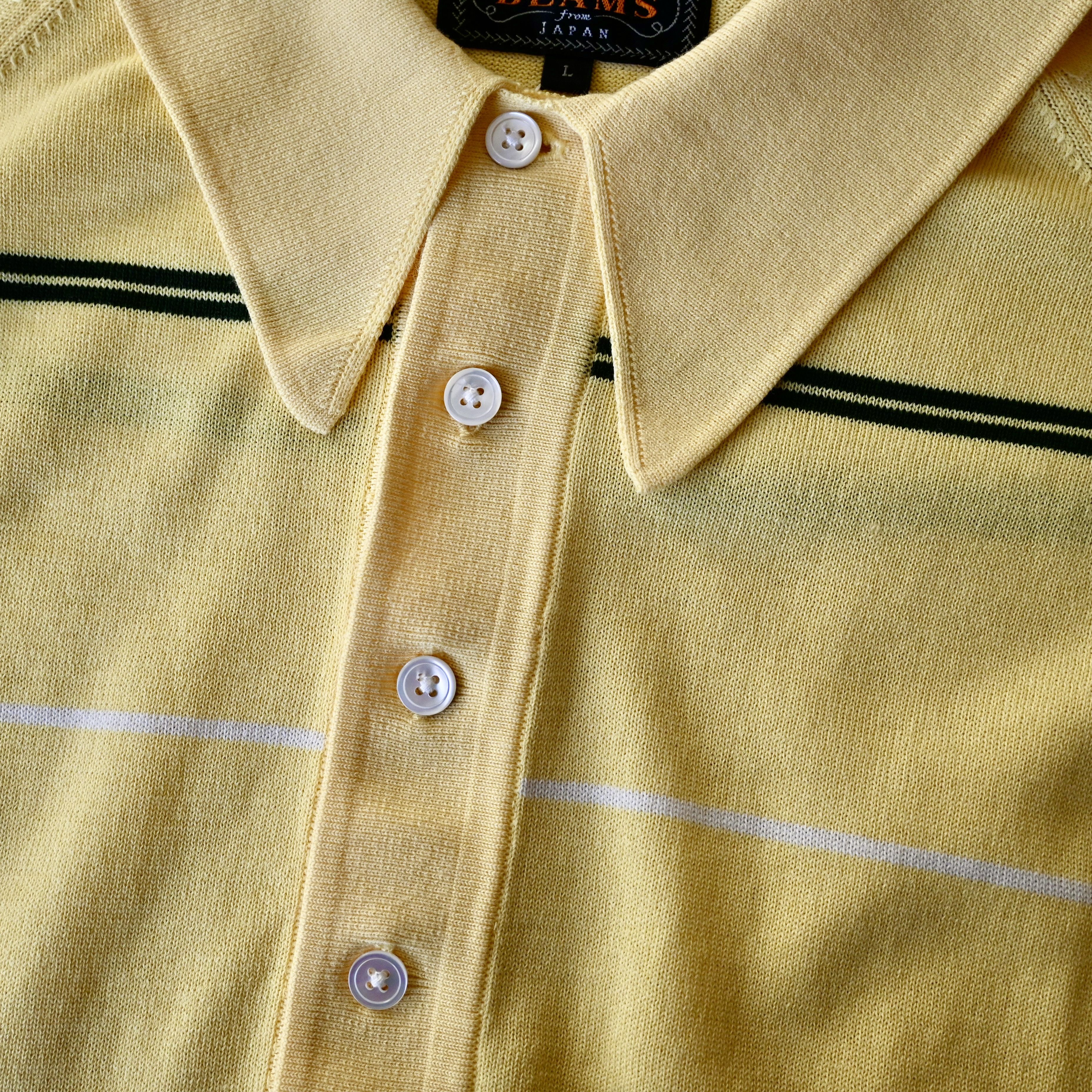 Beams Plus UNUSED, BEAMS Plus striped cotton knit polo Size US L / EU 52-54 / 3 - 13 Thumbnail