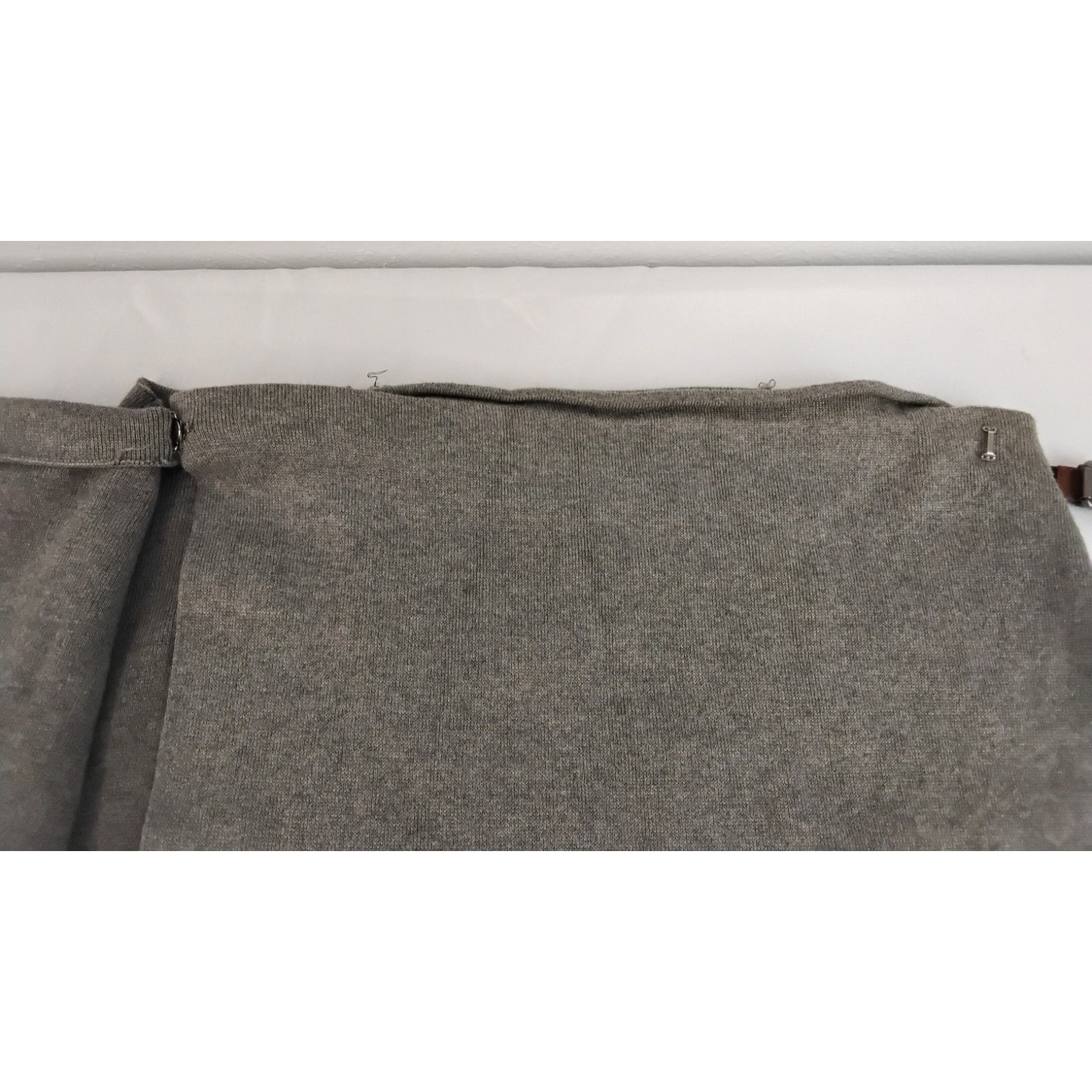 Ralph Lauren Ralph Lauren Knit Wrap Skirt Women's L Gray Leather Trim Size 34" / US 12 / IT 48 - 11 Thumbnail