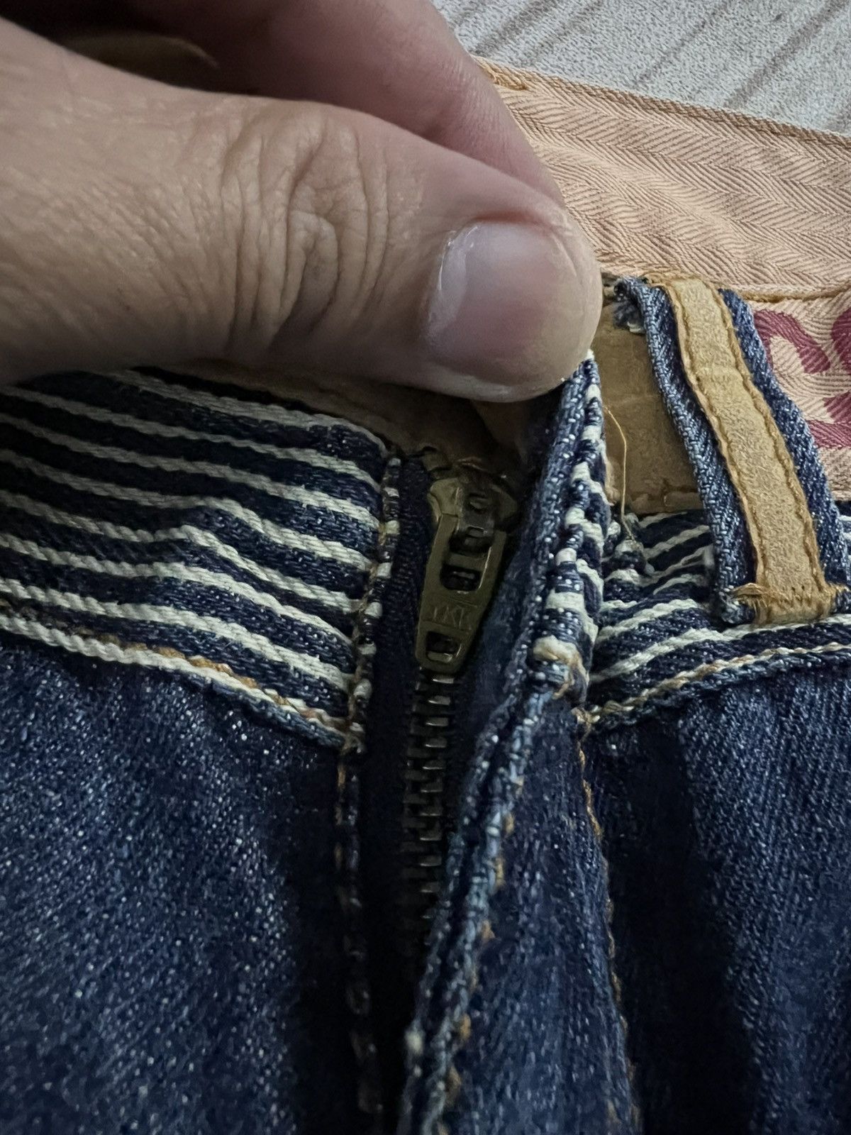 Japanese Brand 💥Smith Cooper Distress Patchwork Japanese Jean Size US 31 - 15 Thumbnail