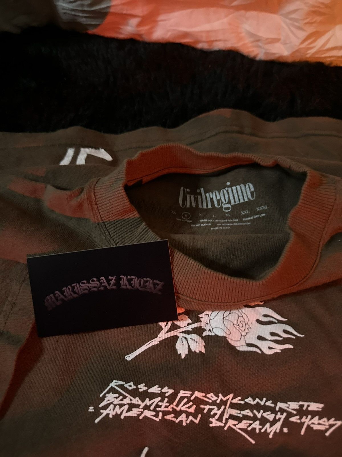 Civil Regime Civil Regime Flaming Rose Graphic T-Shirt Size M Brown/White Size US S / EU 44-46 / 1 - 5 Thumbnail