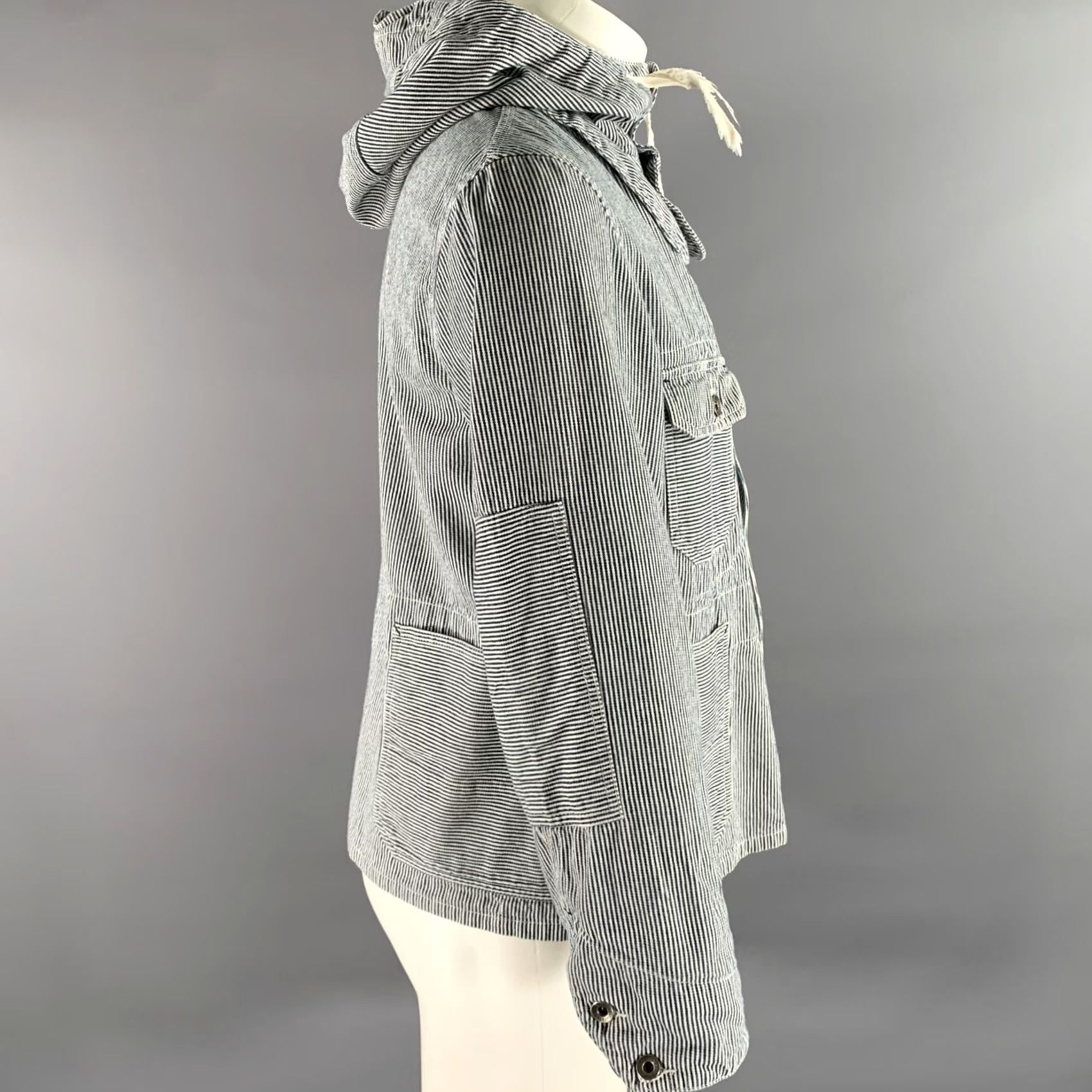 Engineered Garments ENGINEERED GARMENTS Hooded Jacket Size S White Blue Stripe Cotton Size US S / EU 44-46 / 1 - 3 Thumbnail