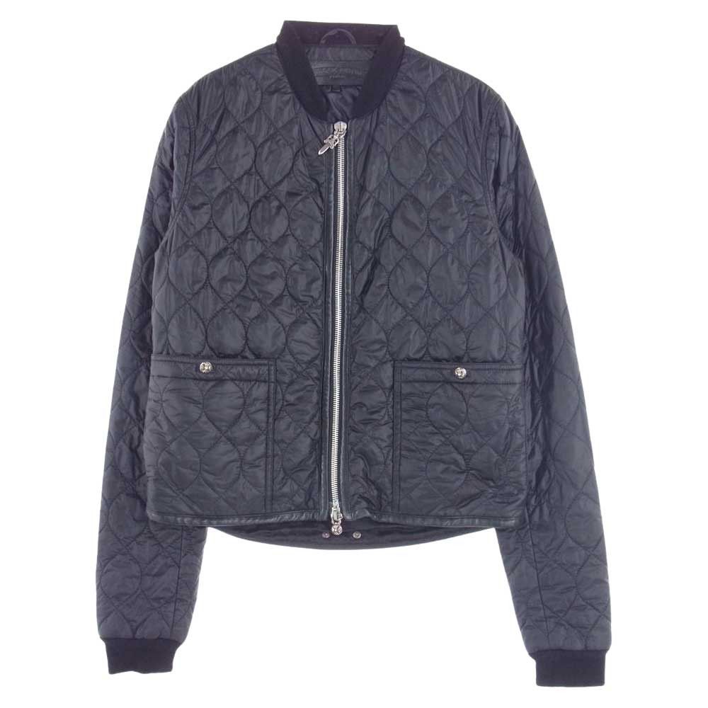 image of Chrome Hearts Quilted Zip Up Jacket in Black, Men's (Size Small)