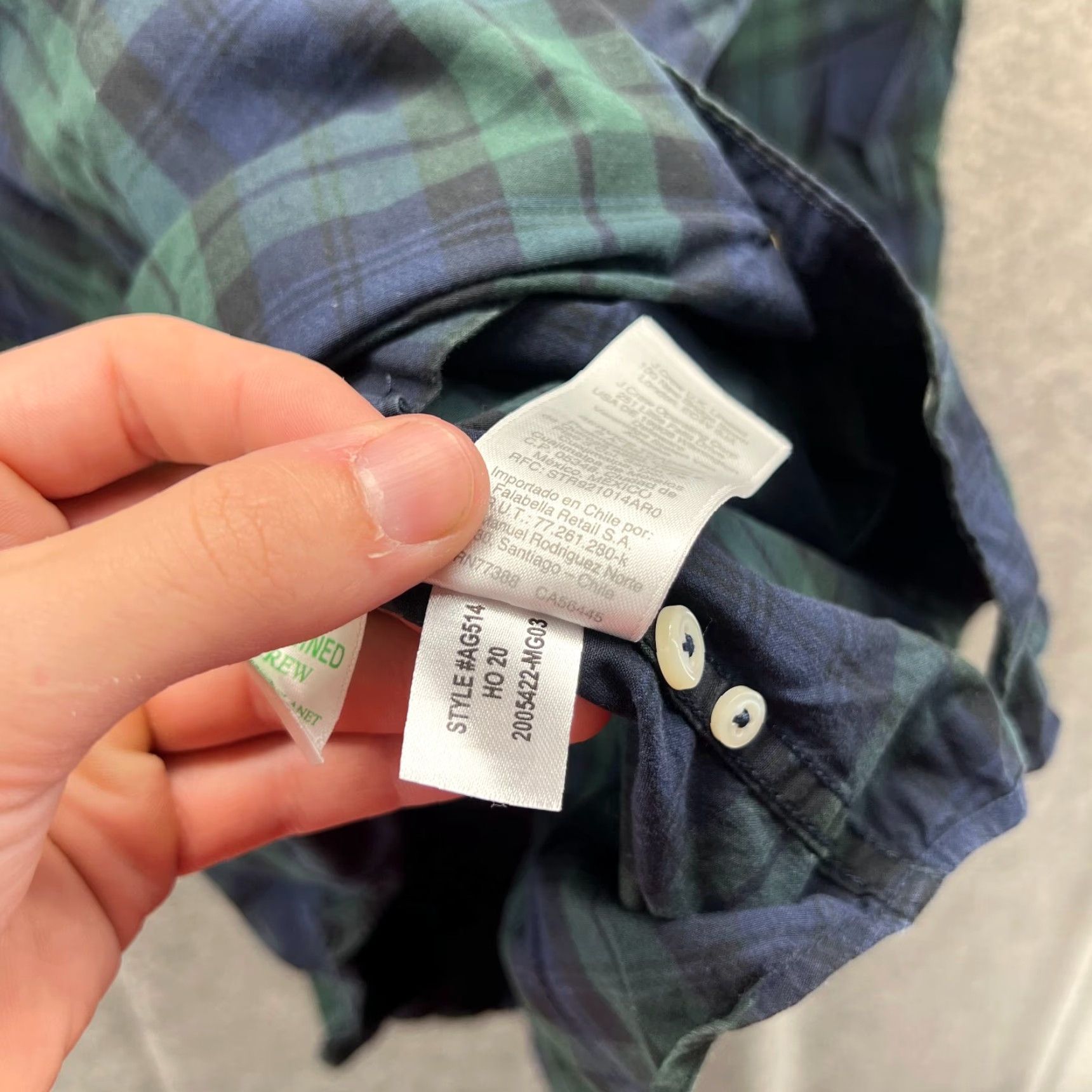 J.Crew VINTAGE: No J.CREW Shirt Button-Up Plaid Flannel Green Blue Tart an Classic Collar 40 in Chest Regular Fit M Adult Medium Mens Size US M / EU 48-50 / 2 - 4 Thumbnail