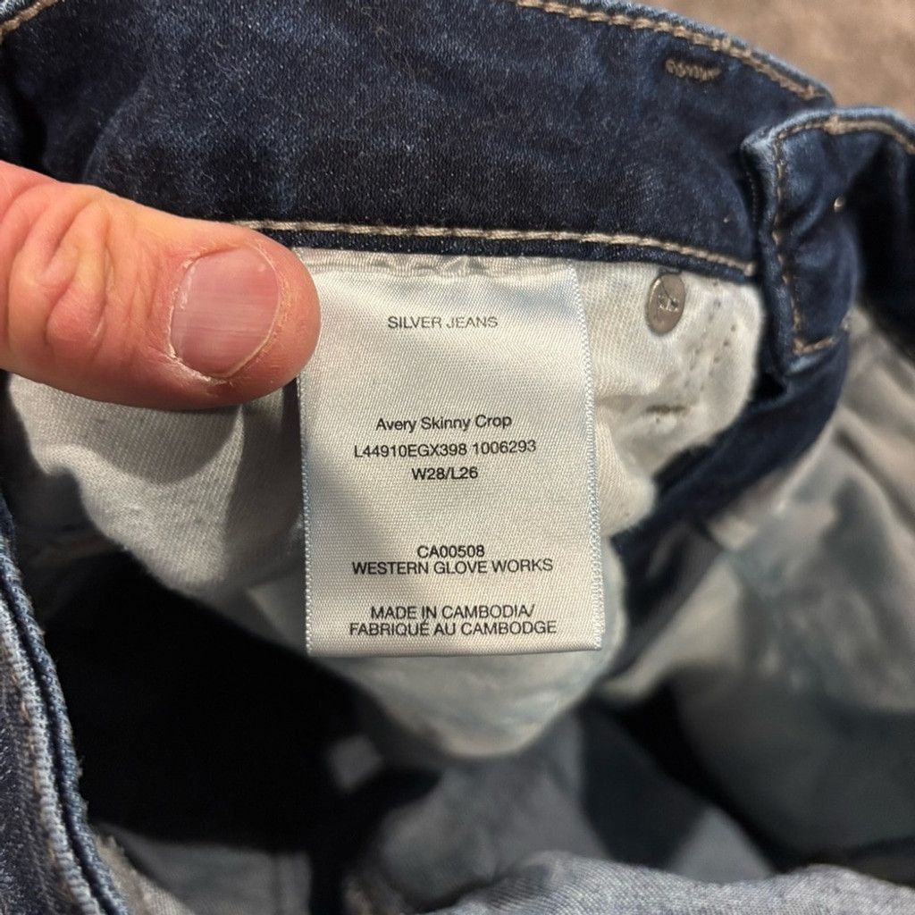 Silver Jeans Co. Silver Jeans Dark Blue Skinny Crop Jeans Size 28" / US 6 / IT 42 - 6 Thumbnail