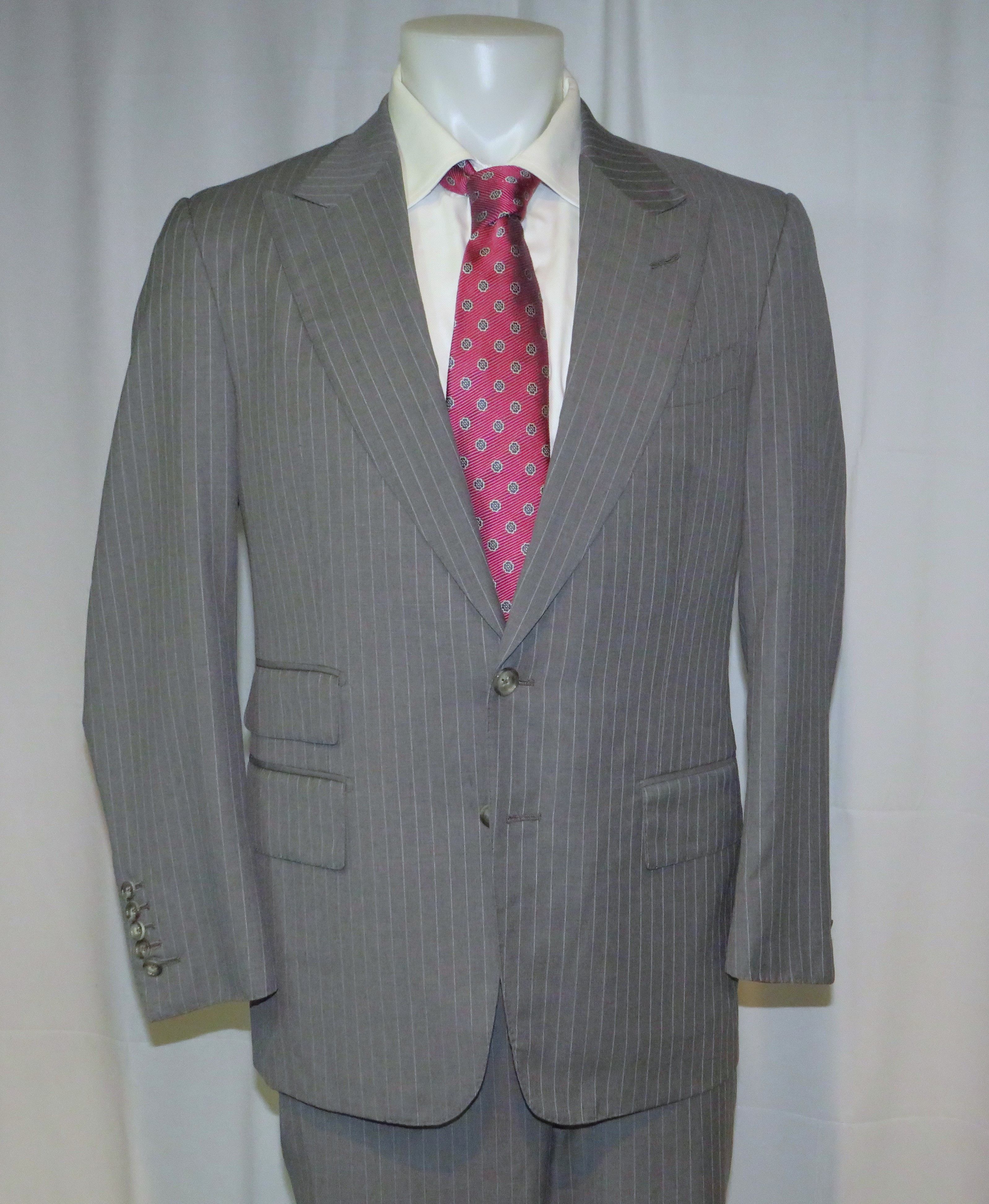 Tom Ford Shelton Gray Stripe Current Two Button Suit 40R Size 40R - 10 Thumbnail