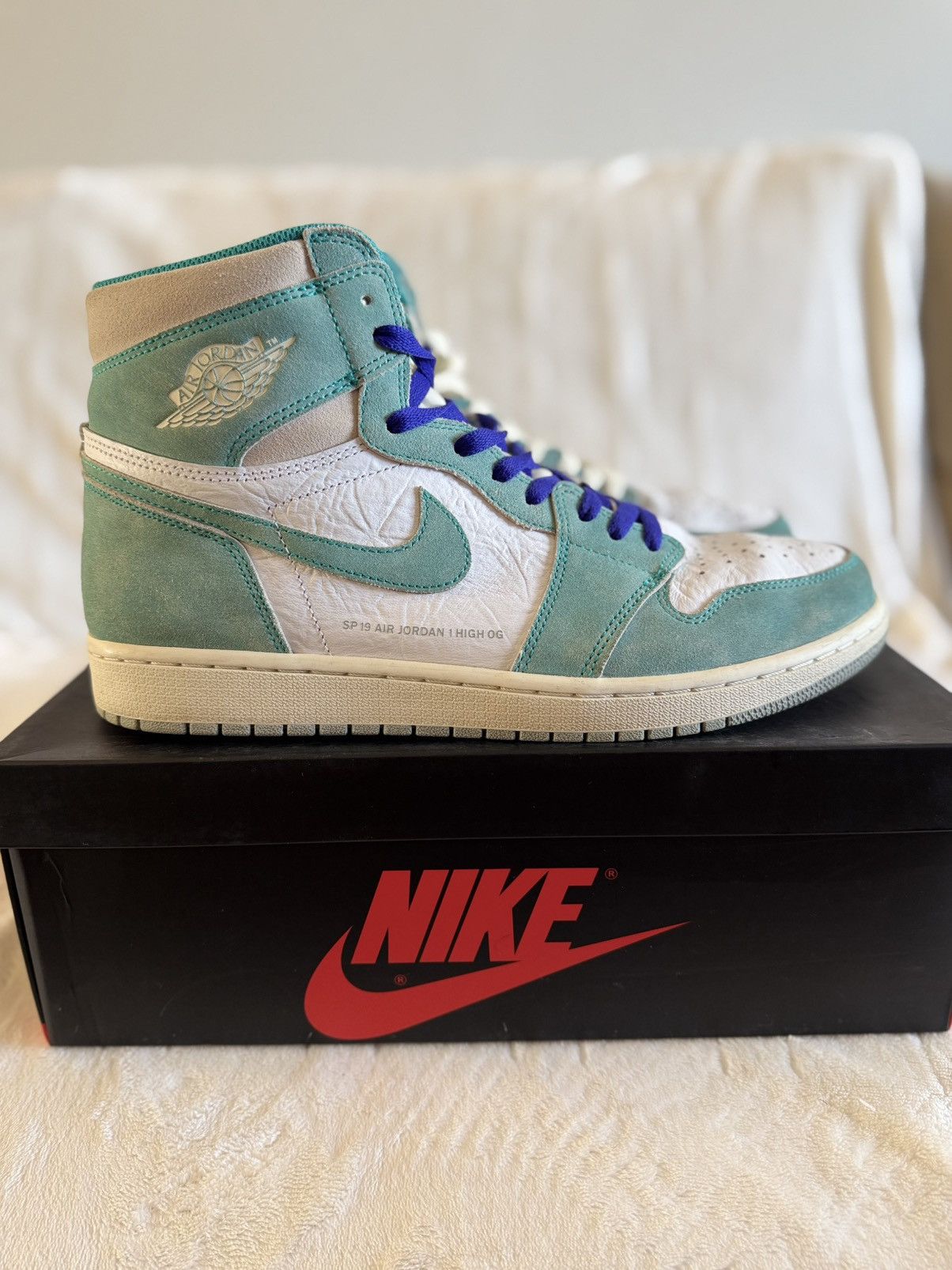 Nike Air Jordan 1 Retro Turbo Green Size 12 White 2019