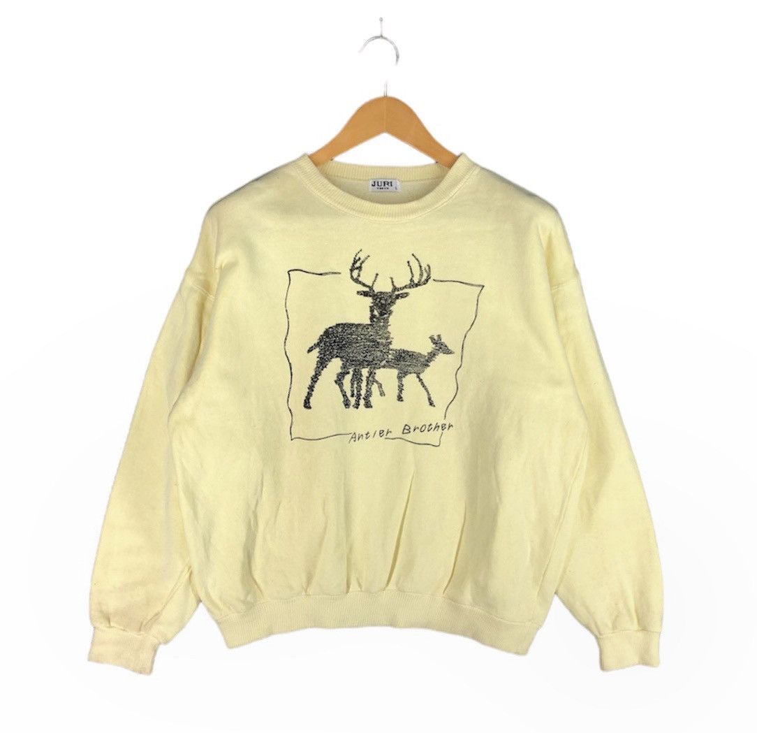 Japanese Brand JURI TOKYO Antler Brother Crew Neck Sweatshirt #2176-75 Size US L / EU 52-54 / 3 - 1 Thumbnail