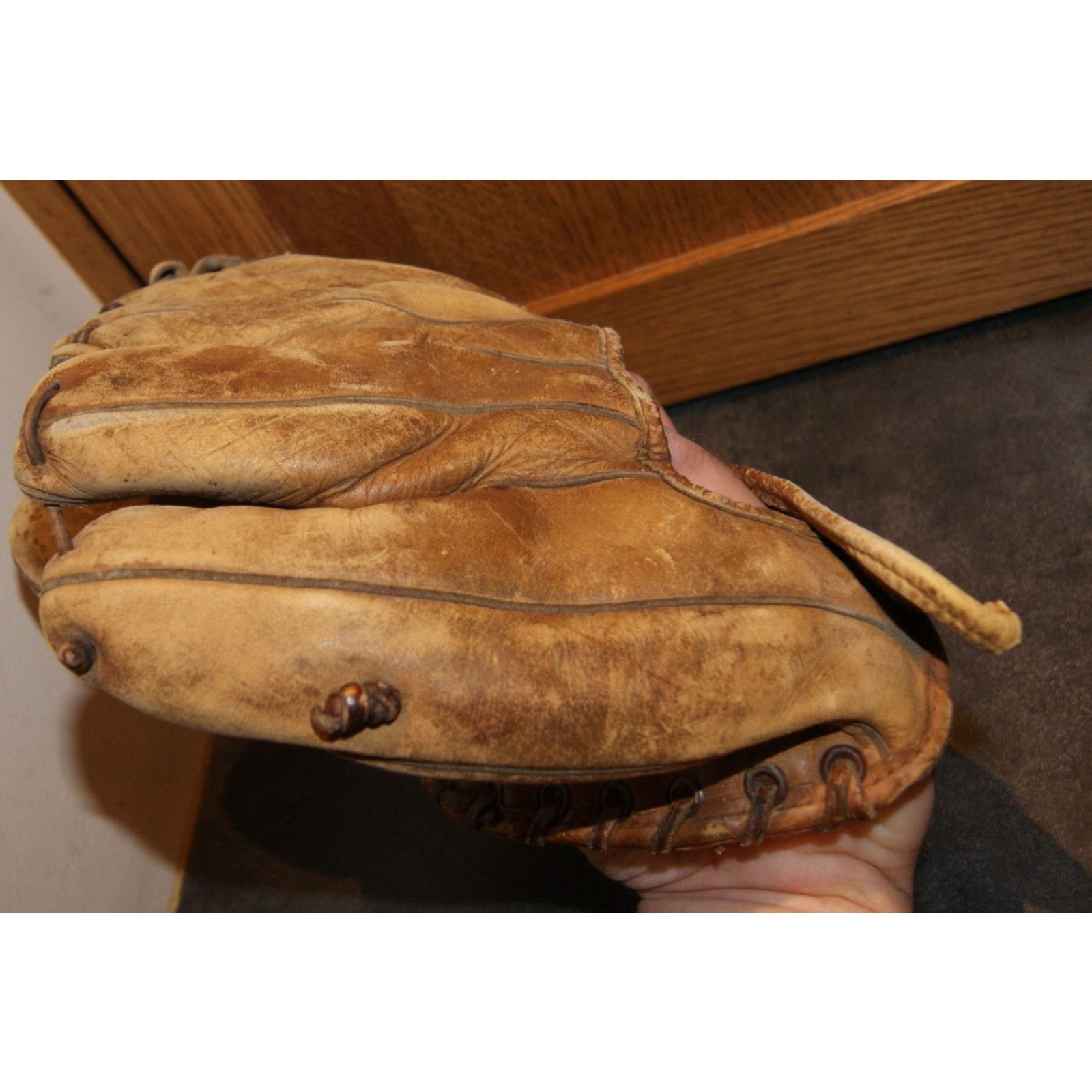 Vintage VTG 1957 Rawlings LB10 Burdette Baseball Glove World Braves Size ONE SIZE - 7 Thumbnail