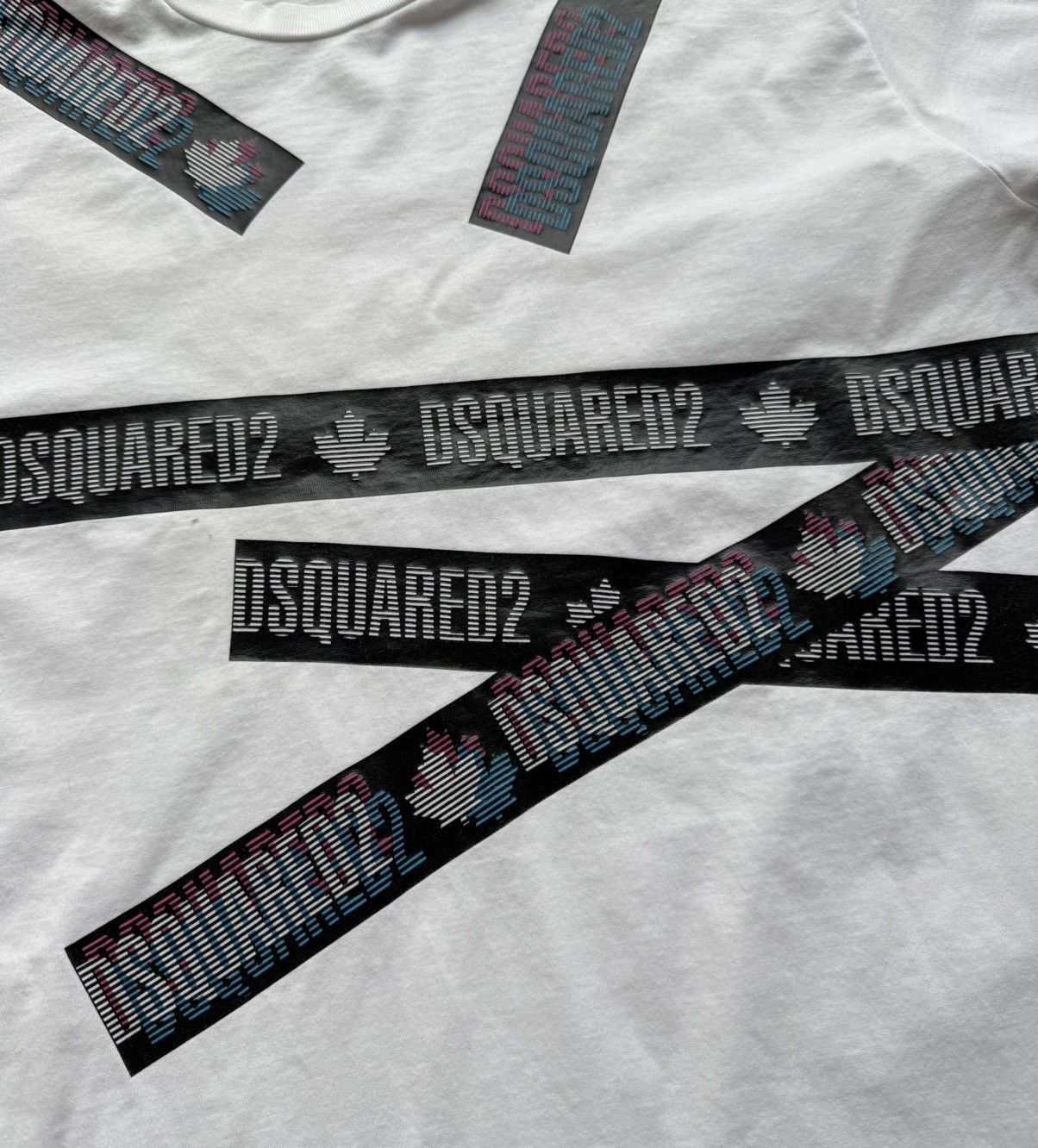 Dsquared2 Dsquared2 White Striped Logo T-Shirt Size US L / EU 52-54 / 3 - 3 Thumbnail