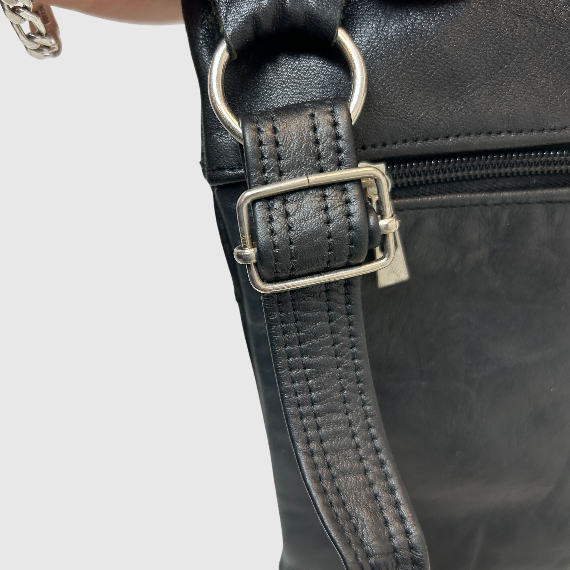 Other Black Faux Leather Crossbody Sling Bag Travel Utility Chest Size ONE SIZE - 4 Thumbnail