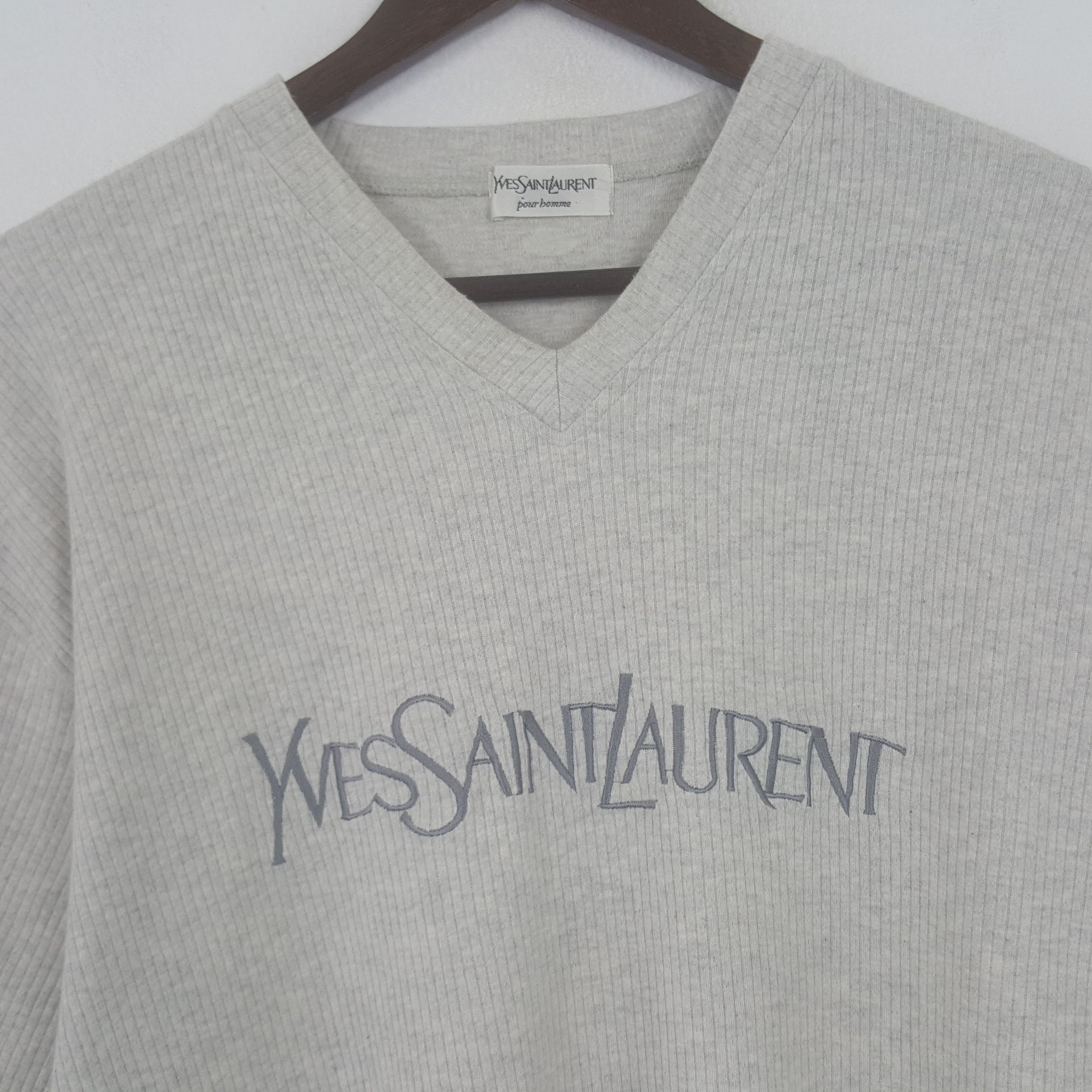 Vintage × Yves Saint Laurent Vintage Yves Saint Laurent Embroidery Logo Tshirt Size US L / EU 52-54 / 3 - 2 Thumbnail
