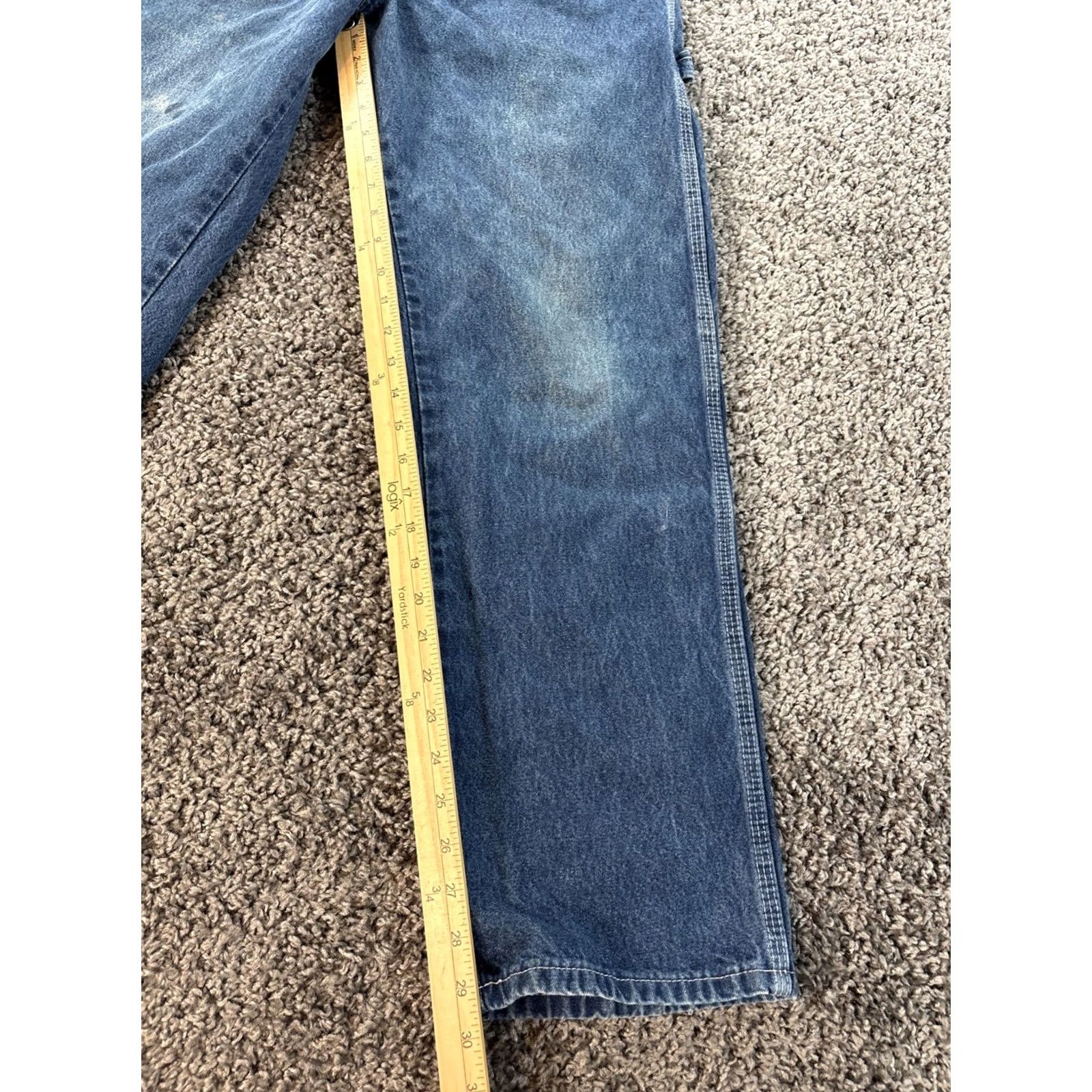 Dickies VINTAGE Dickies Denim Carpenter Pants Jeans 32x30 Distressed 90s Skater Work Blue Mens Regular 5-Pocket Denim Cotton Button Zip Size US 32 / EU 48 - 3 Thumbnail