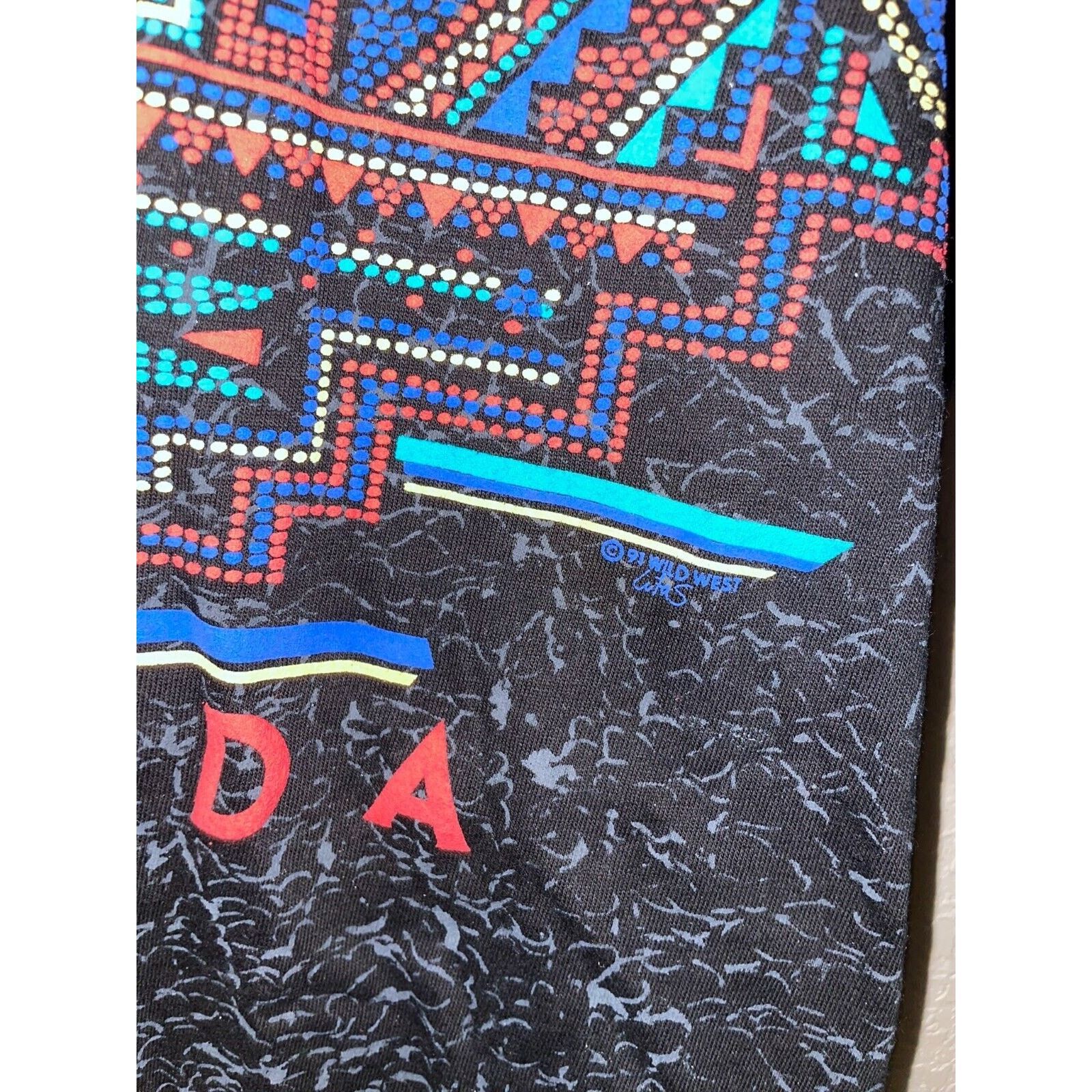 Jerzees Vintage Nevada Shirt Native Tribal Speckled Black Tee Size US M / EU 48-50 / 2 - 6 Thumbnail